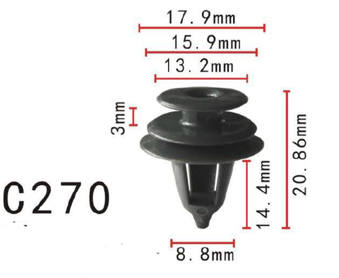 Autobahn88 Retainer Clip For Door Trim Molding, Compatible With Toyota (Oem: 6777112040, 6777130100) (Pack Of 20)
