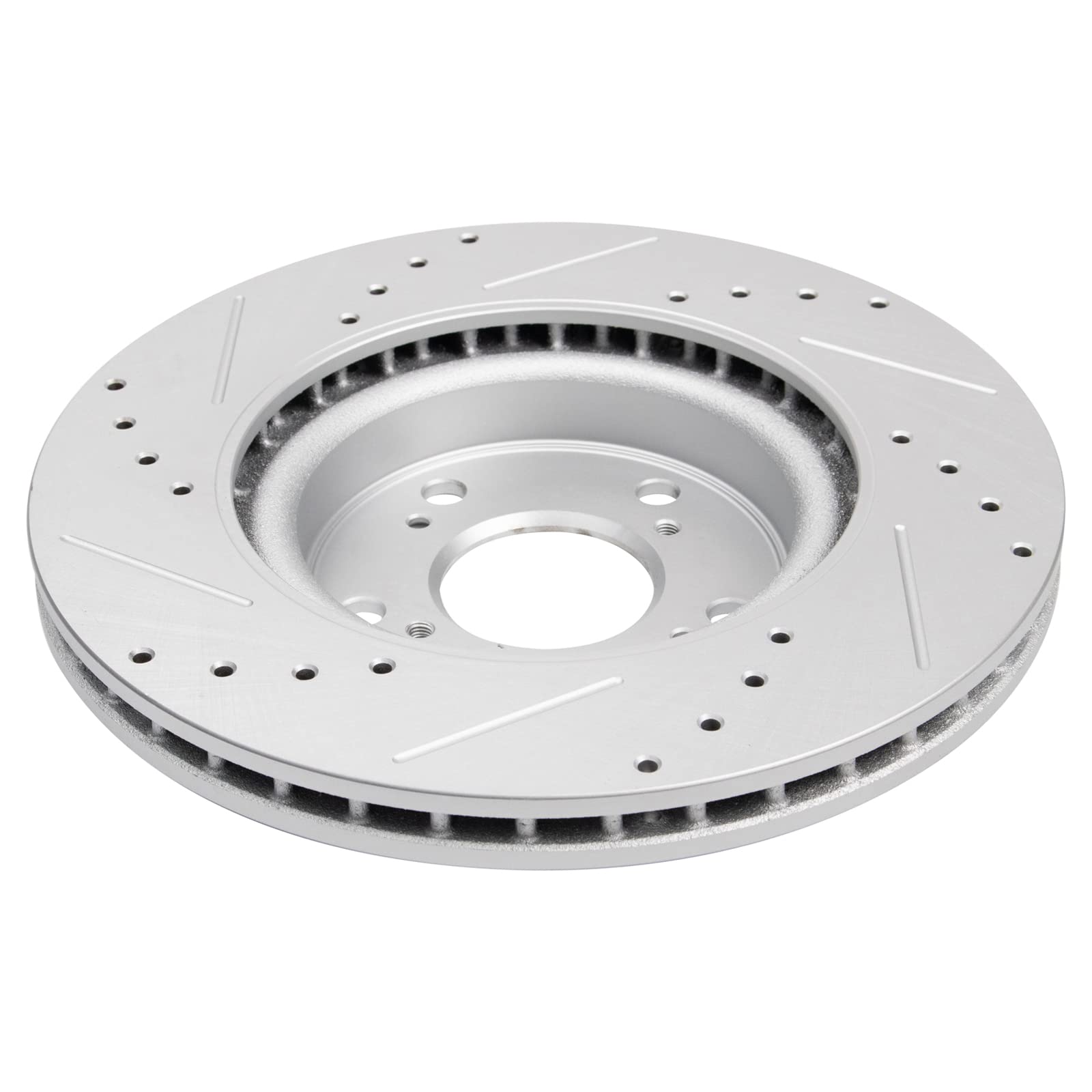 Trq Front Performance Brake Rotors Set Premium G-Coated Cross Drilled & Slotted Compatible With 2012-2016 Honda Cr-V