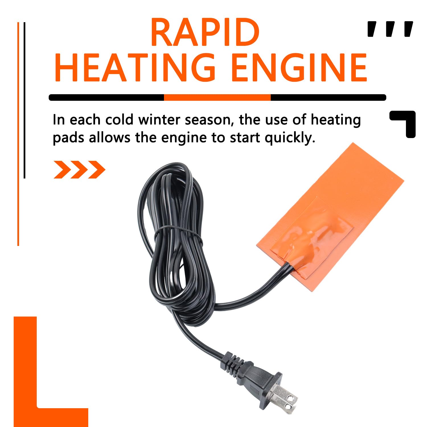 2 X 5In Car Engine Silicone Pad Heater - Self-Adhesive, Oil Pan Heater Pad Car Truck Oil Pan Heater Pad For Metal Surface With 1