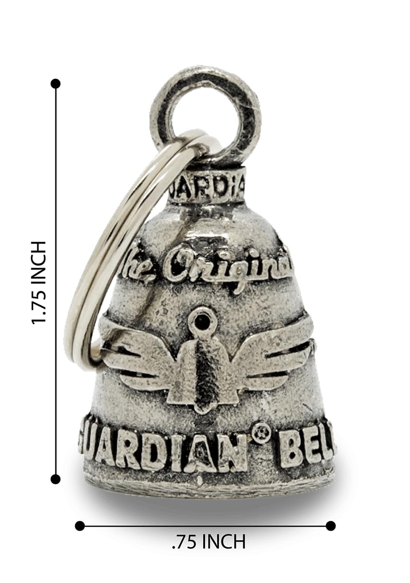 Guardian Bell AssMan Good Luck Bell w/Keyring & Black Velvet Gift Bag | Motorcycle Bell | Lead-Free Pewter | Good Luck Gift to F