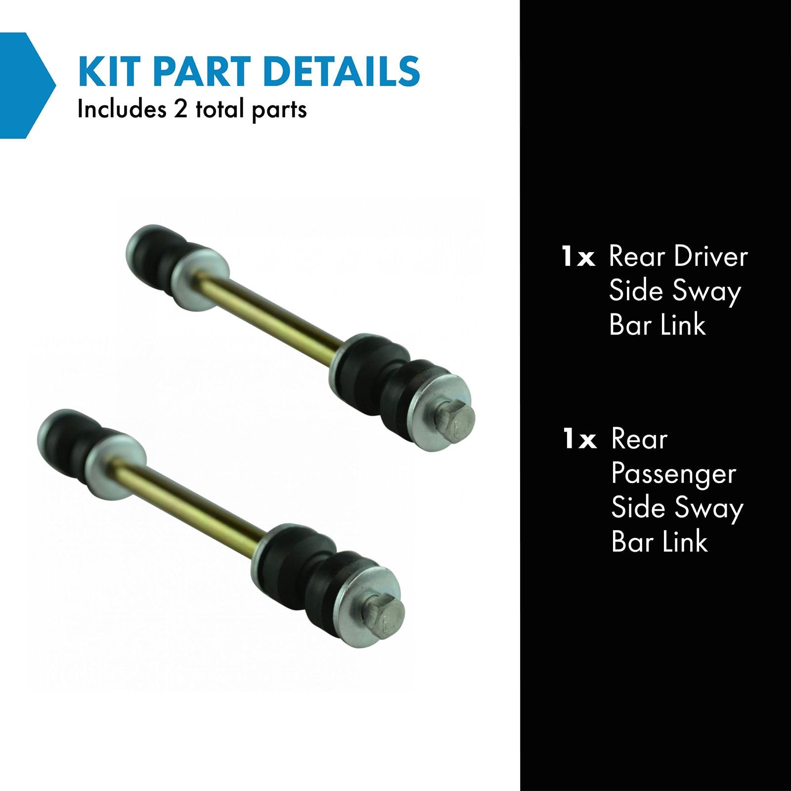 Trq Rear Sway Bar Stabilizer Link Set Compatible With 2006-2010 Ford Explorer 2007-2010 Explorer Sport Trac Mercury Mountaineer