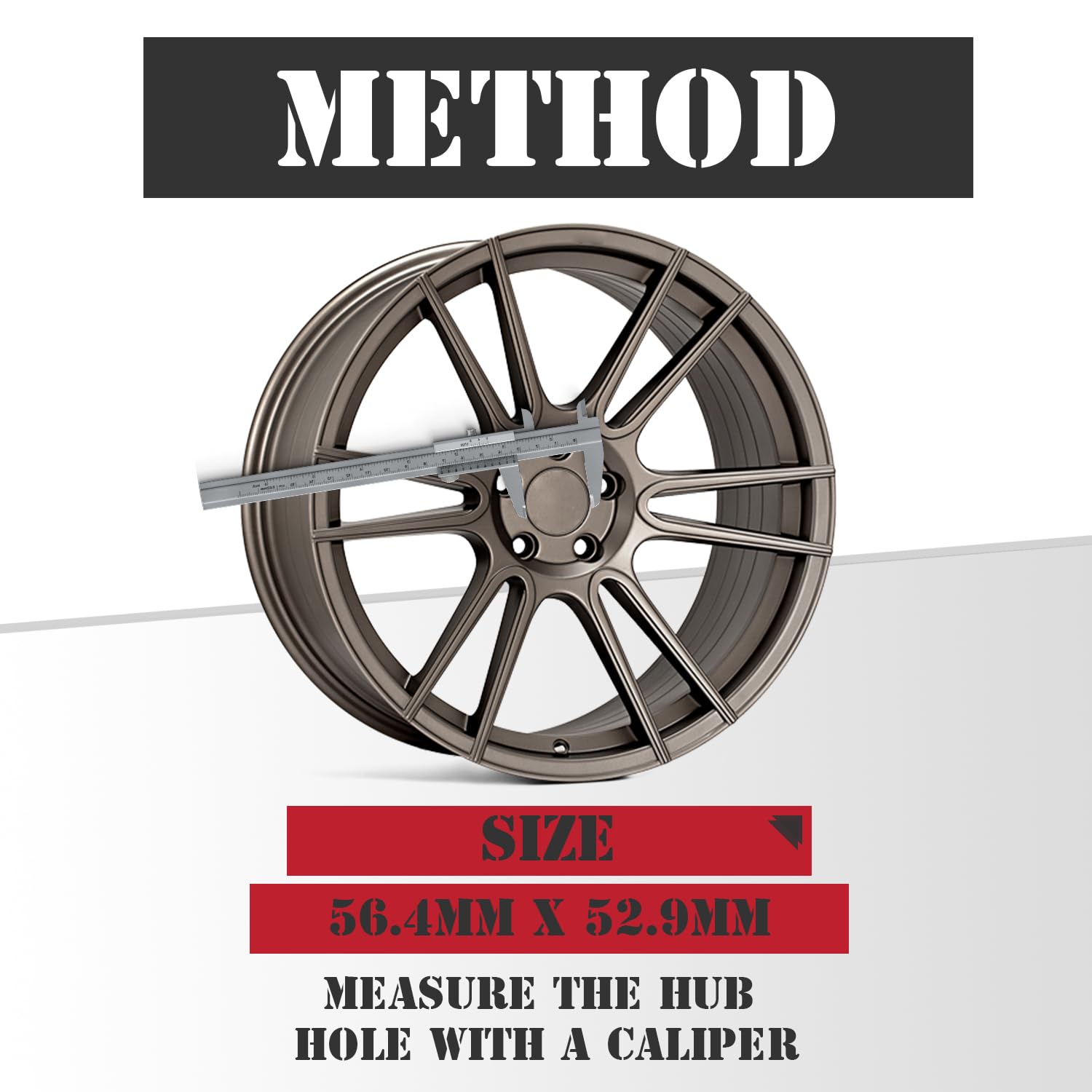 Kitspro 2.2Inch 56Mm Wheel Center Caps, Pack Of 4 (Gloss Black, Outer 56Mm, Inner 53Mm)