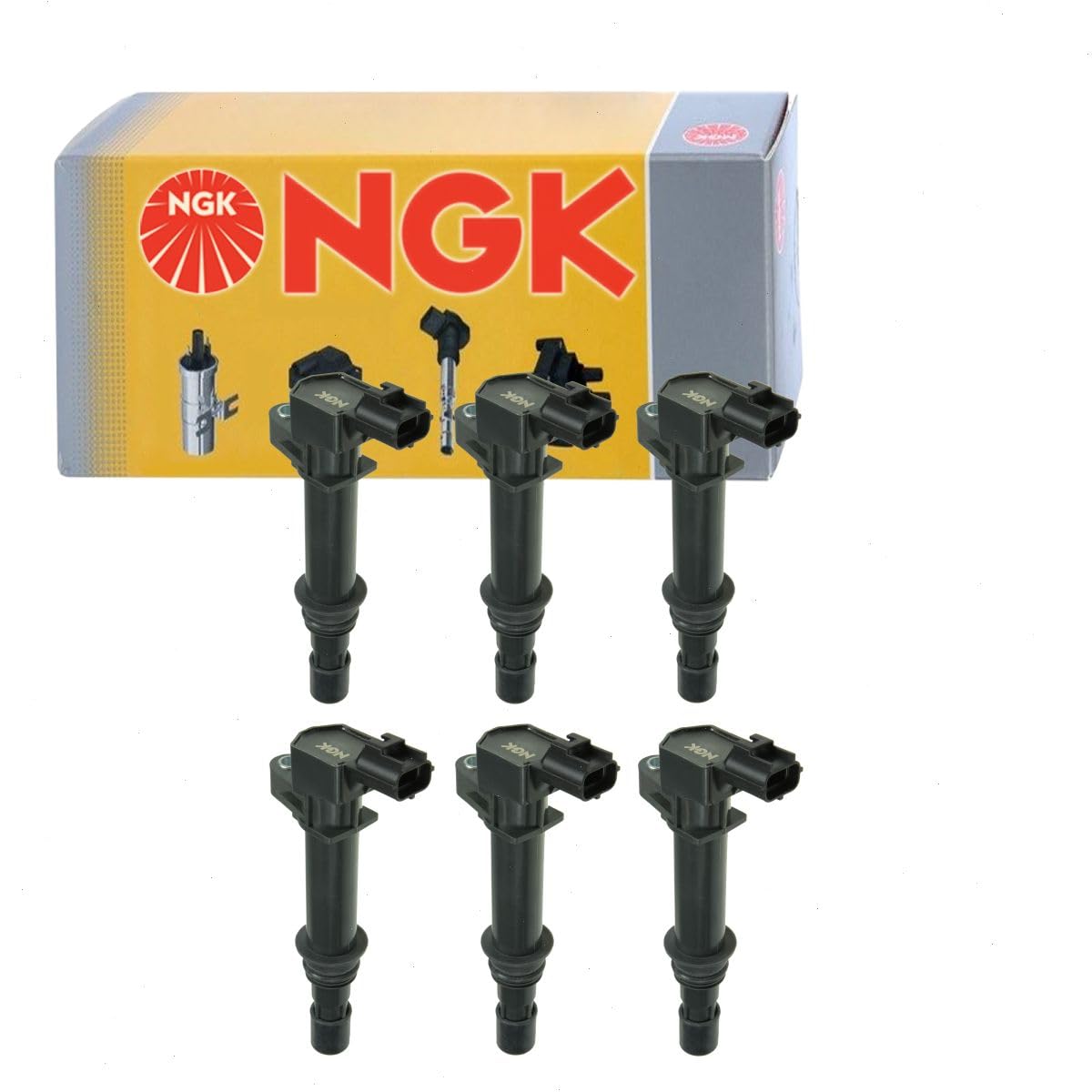 6 pc NGK Ignition Coils compatible with Jeep Grand Cherokee 3.7L V6 2005-2008