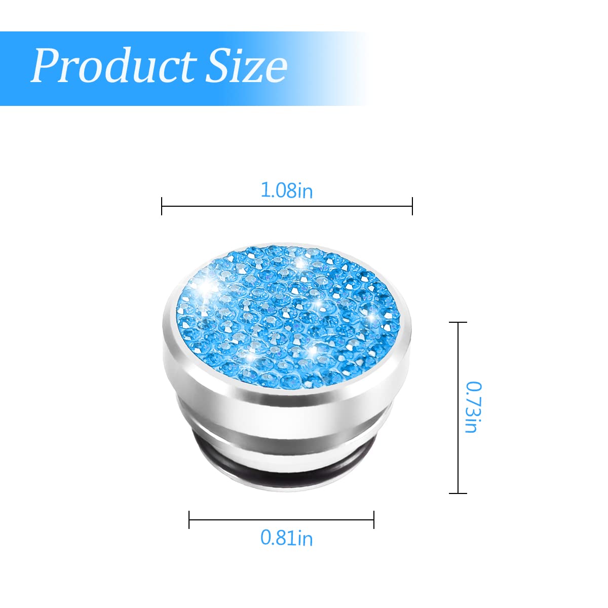 Bling Car Cigarette Lighter Plug Cover, Dustproof Cigarette Lighter Cover For Car Universal For Most Cars, Boat, Rv, Car Accessories For Men Women (Blue)