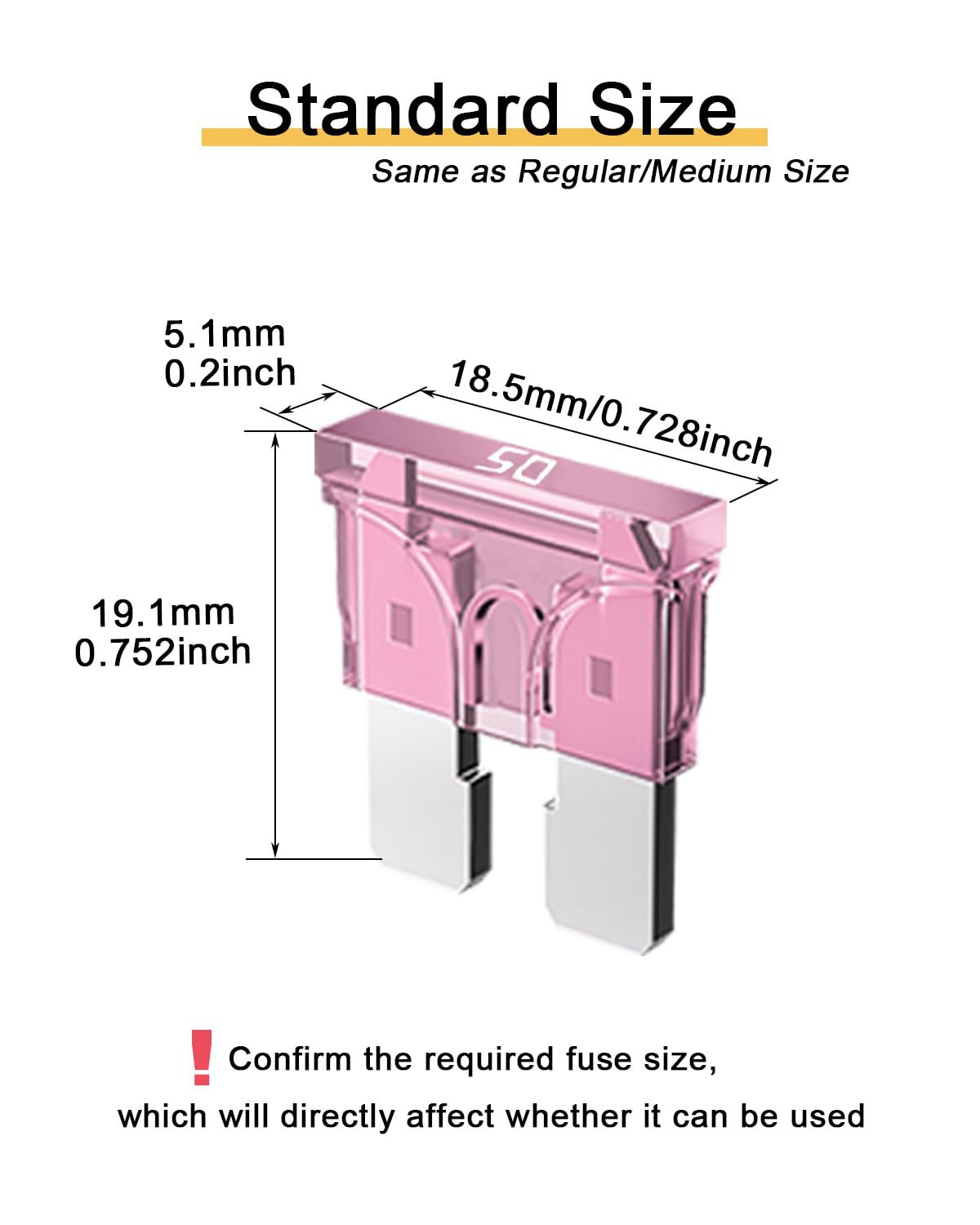 Riseuvo 50Pcs 50A Standard Car Fuses - 50 Amp Automotive Fuses(Ato/Apr/Ats), 32V (12/24V) Blade Fuse For Rv/Truck/Suv