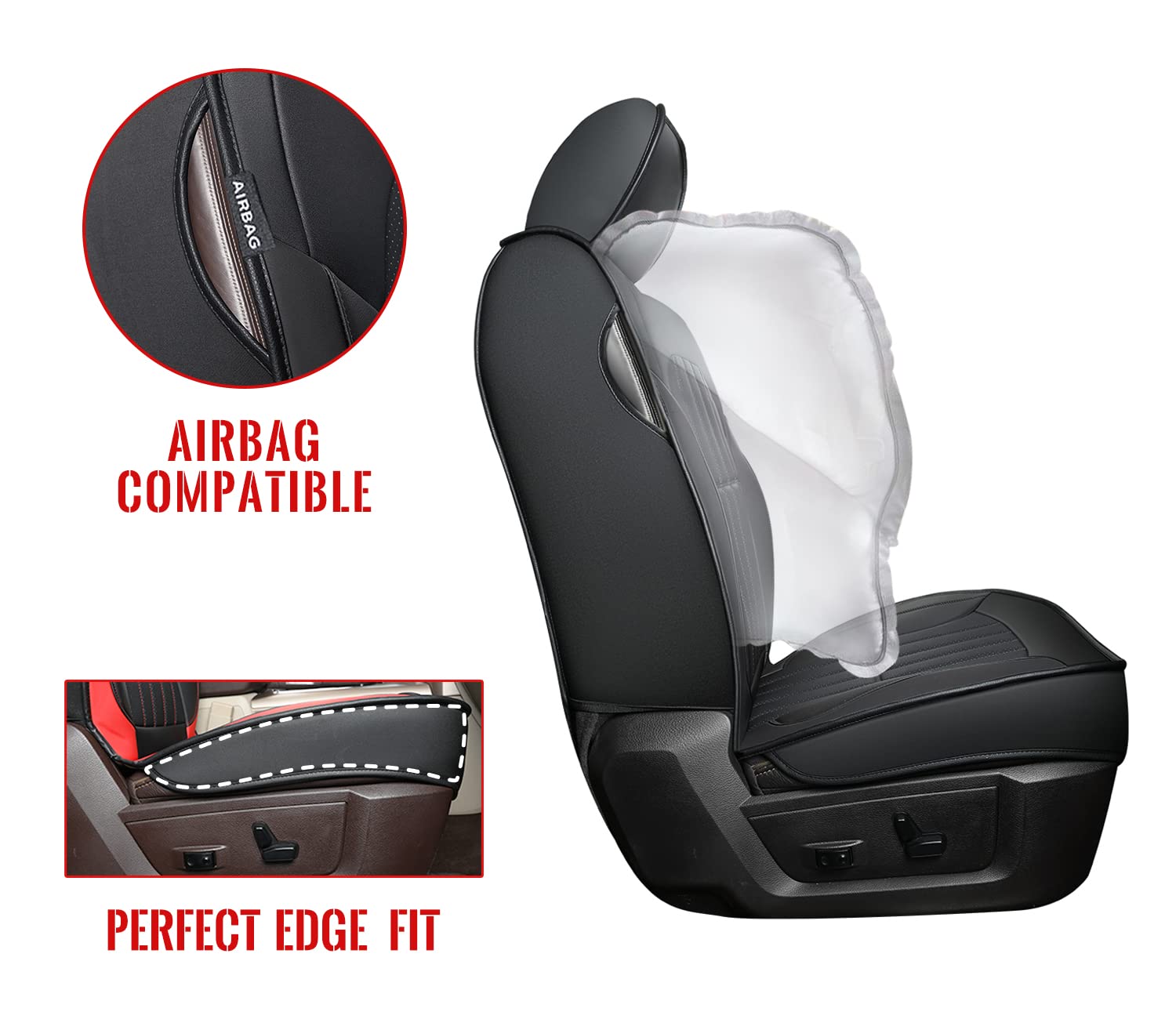 Truckiipa Dodge Ram Seat Covers Full Set, Full Coverage Luxury Car Seat Covers Waterproof Leather Protector Pickup Truck Accessories, Custom Fit For 2002-2023 Ram 1500 2500 3500 Crew Mega Cab