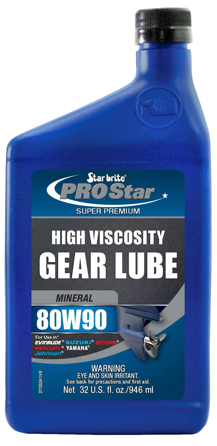 STAR BRITE High Viscosity Lower Unit Gear Lube 80W90 - Anti-Wear, Rust & Corrosion Inhibitors, Ideal for Outboard Motors & Stern