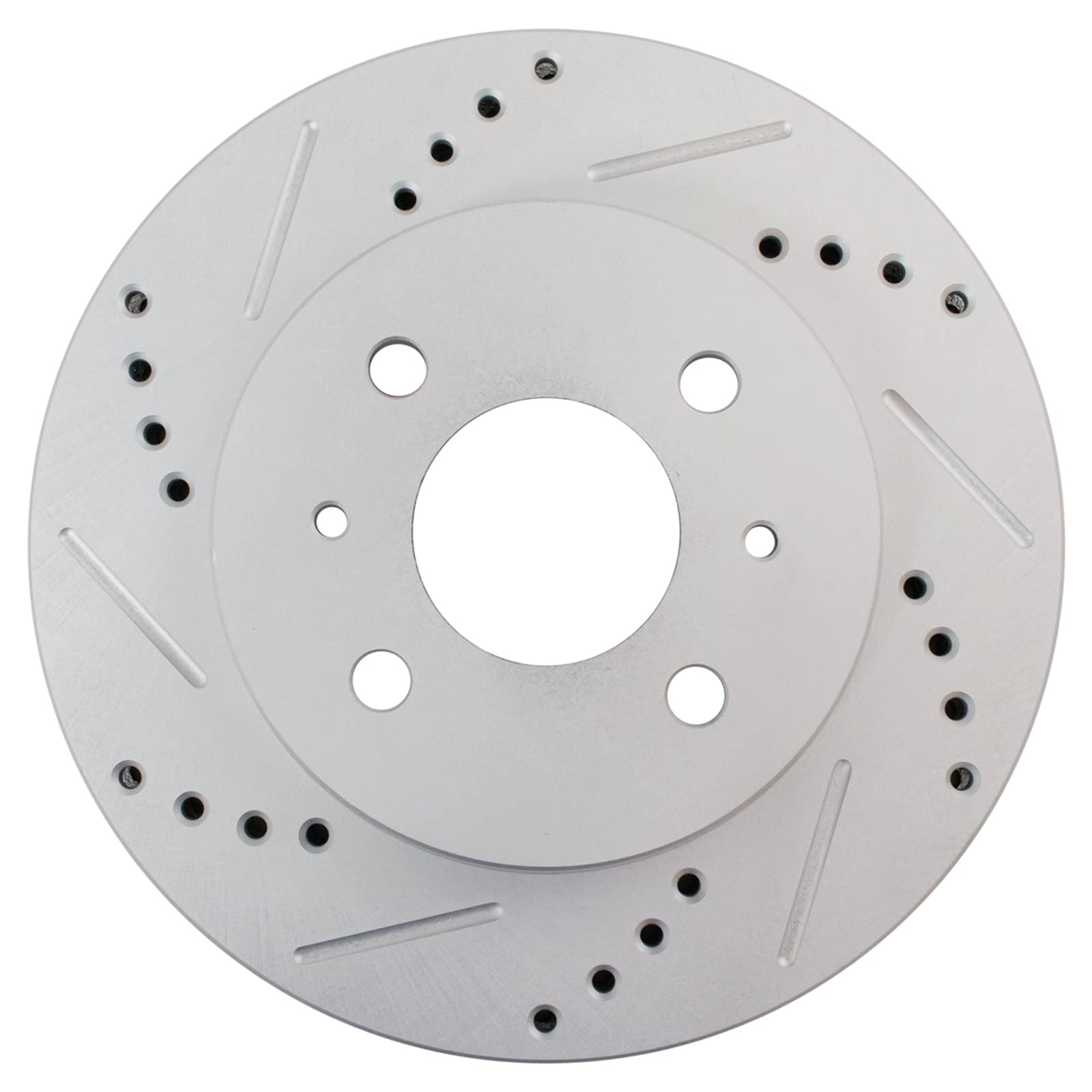 Trq Front Performance Brake Rotors Set Premium G-Coated Cross Drilled & Slotted Compatible With 1991-1992 Saturn Sc 1993-2002 Sc