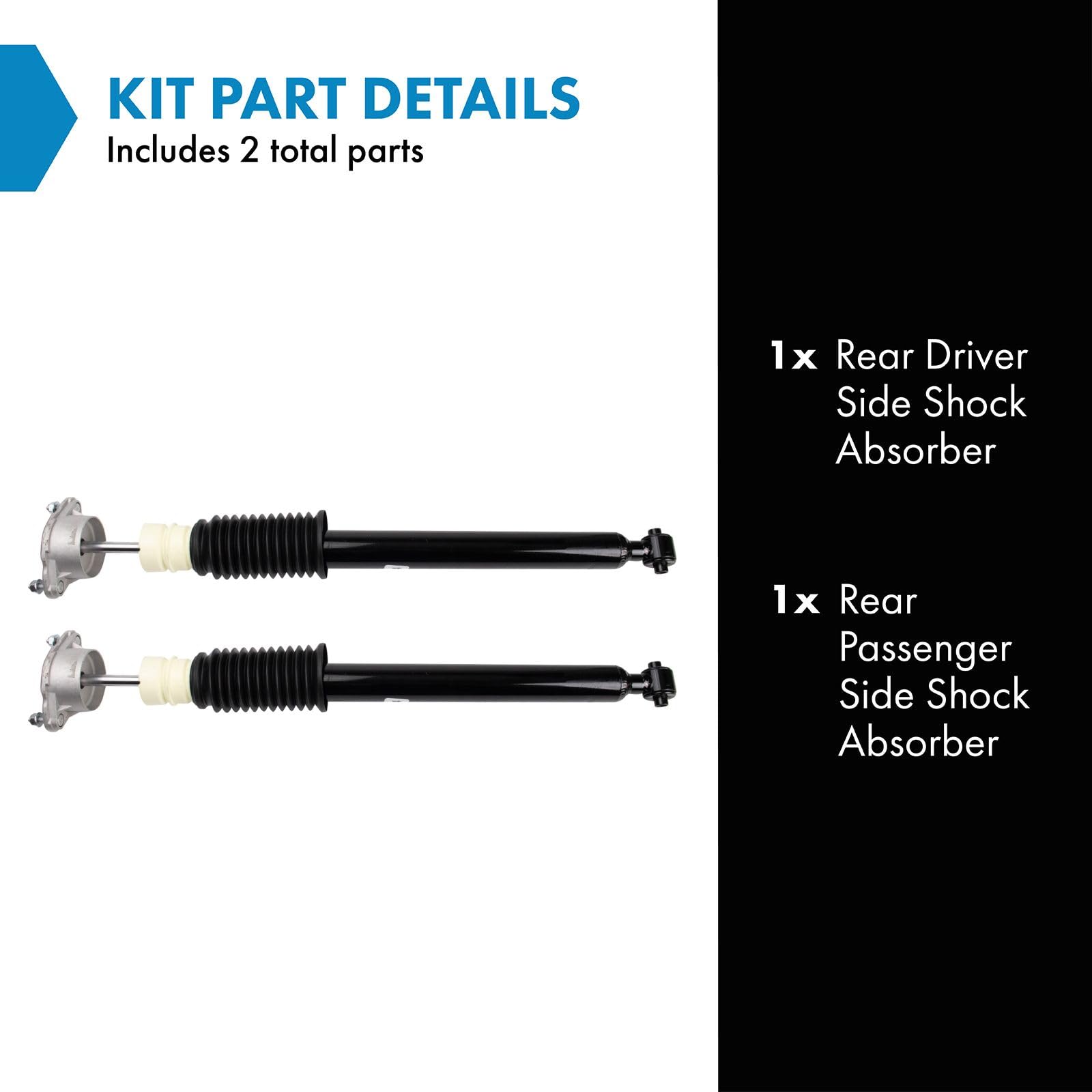 Trq Rear Shock Absorber Set Compatible With 2013-2015 Mercedes-Benz Glk250 2010-2015 Glk350
