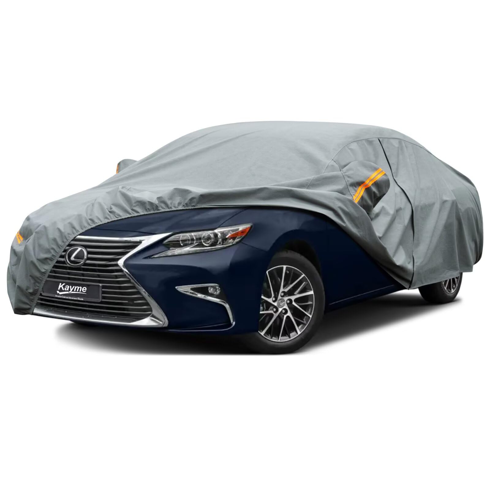 Kayme Heavy Duty Car Cover Custom Fit Lexus Es 300 330 350, Waterproof All Weather For Automobiles, Full Exterior Covers Rain Su