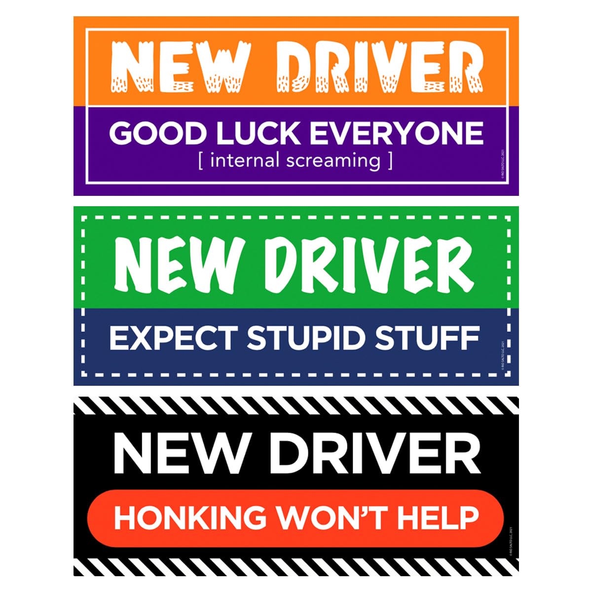 Rio Salto 3-Pack Large Reflective New Driver Car Magnet Please Be Patient Magnet Permit Student Driver Magnets Cool Prank Rookie