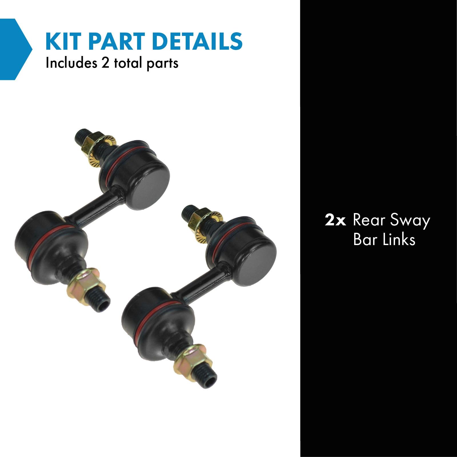Trq Rear Sway Bar Stabilizer Link Set Compatible With 2001-2005 Chrysler Sebring Dodge Stratus 1992-1996 Mitsubishi Diamante 200