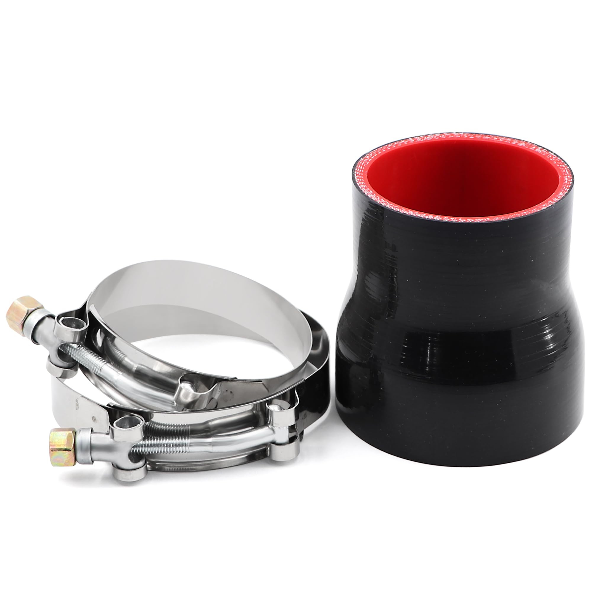 Taukealugs Straight Reducer Coupler Silicone Hose ID 2-1/2inch to 3-inch 4-Ply with Stainless Steel T-Bolt Clamp for Automotive 