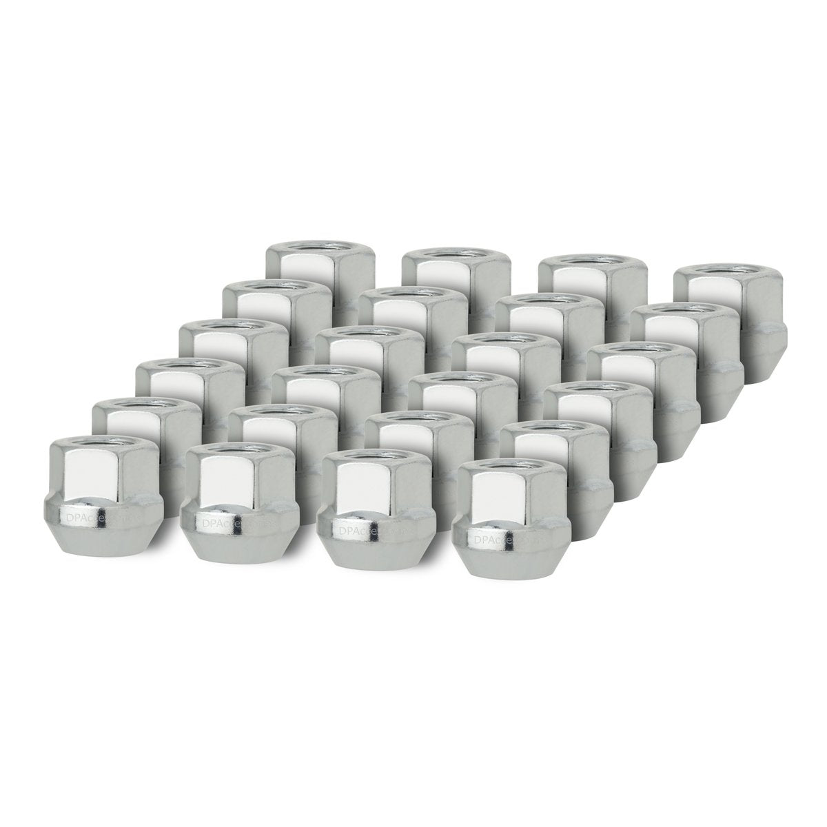 Dpaccessories 24 Silver 12X1.5 Open End Bulge Acorn Lug Nuts - Cone Seat - 19Mm Hex D2126-2308/24