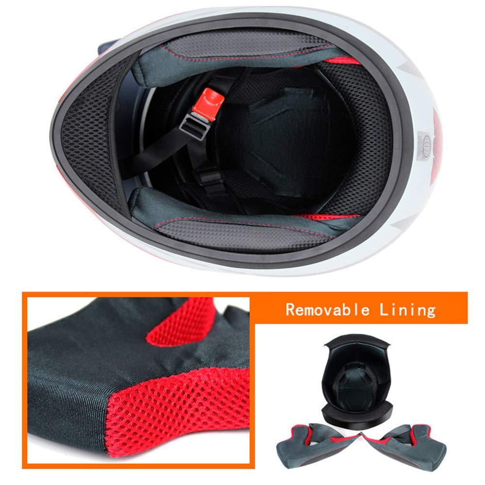 Adult Personalized Cat Ear Motorcycle Helmet,Men And Women Cool Cat Locomotive Motorcycle Full Face Helmet,Dot/Fmvss-219 Certifi