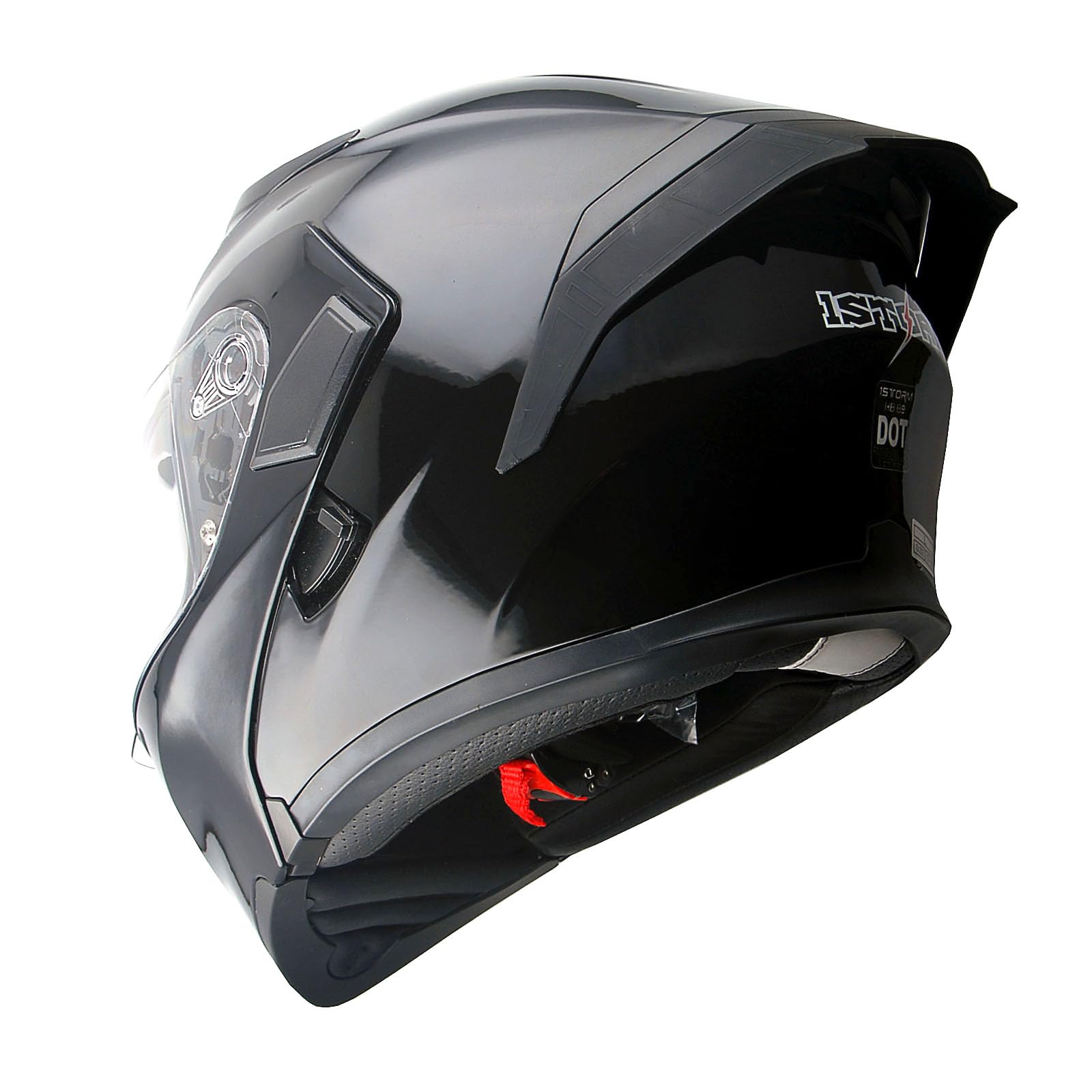 1Storm Motorcycle Modular Full Face Helmet Flip Up Dual Visor Sun Shield: Hb89 Glossy Black