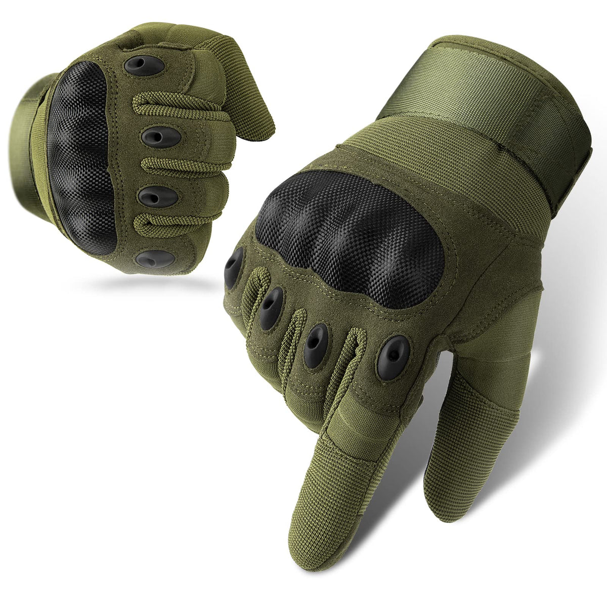 Cierto Motorcycle Gloves For Men And Women | Touch Screen Hard Knuckle Tactical Gloves | Breathable & Anti-Slip Gloves With Adjustable Wrist For Motorcycling/Atv/Motocross/Airsoft