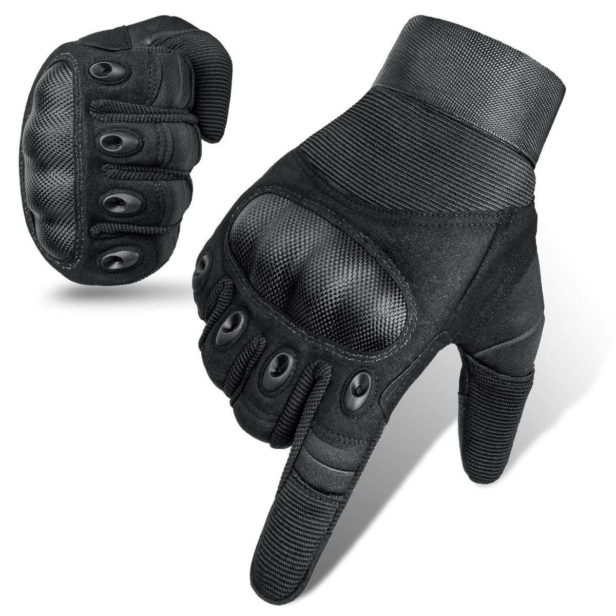 Cierto Motorcycle Gloves For Men And Women | Touch Screen Hard Knuckle Gloves | Breathable & Anti-Slip Gloves With Adjustable Wrist For Motorcycling/Atv/Motocross