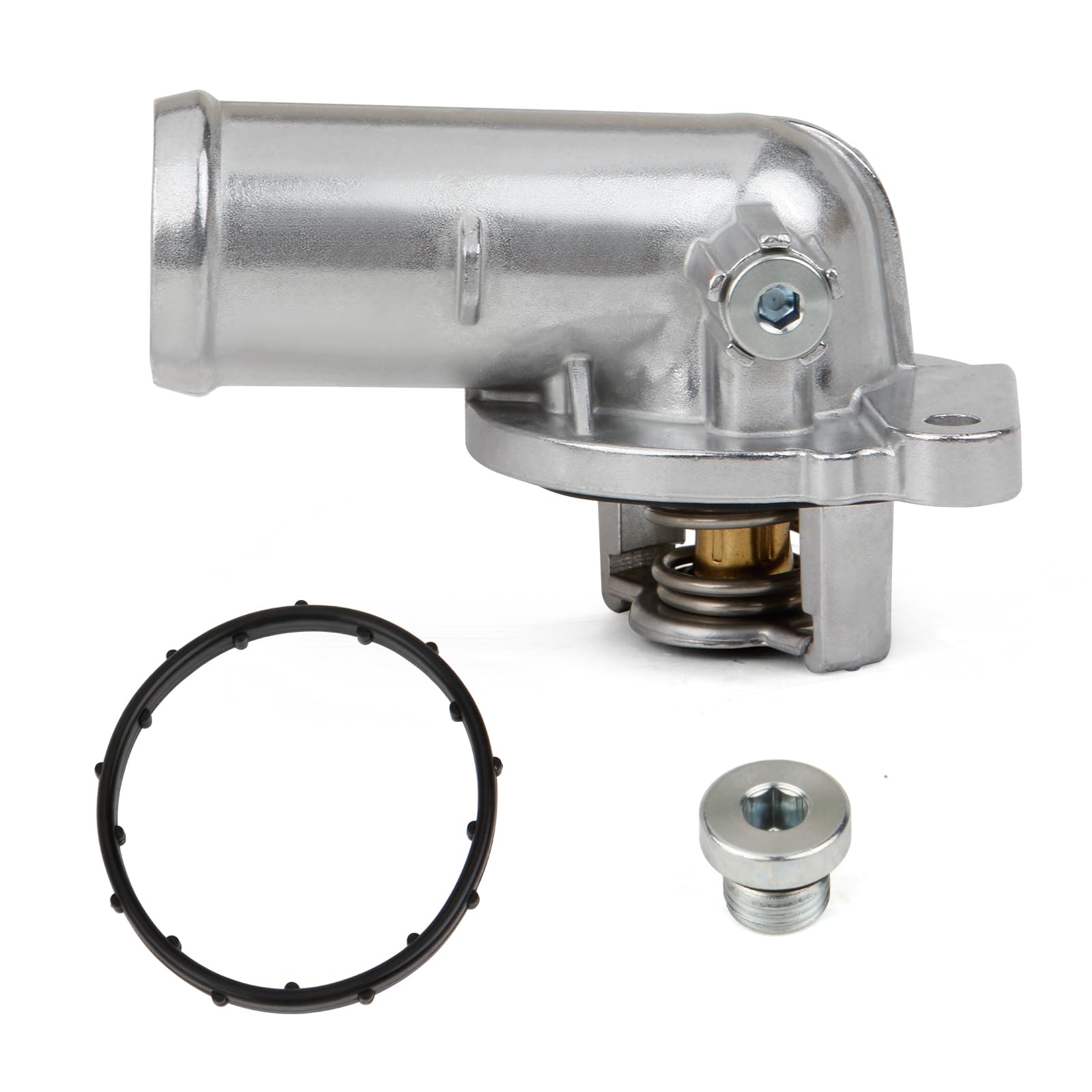 Mitzone Upgrade Aluminium Thermostat Housing Assembly Compatible With 2011-2021 Jeep Dodge Ram Chrysler 3.6L 3.2L V6 Vehicles -