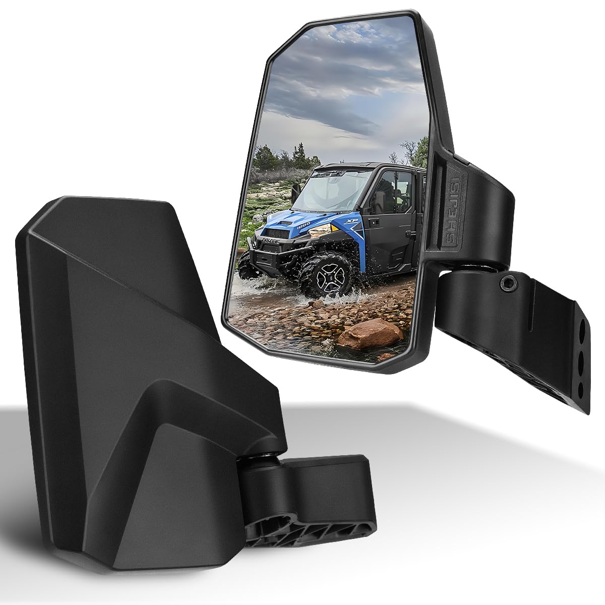 Ranger Side View Mirrors Door Mounted, The Spring Back Feature Allows Easy Reset After Fold, SHEJISI Upgraded UTV Mirrors for Fu