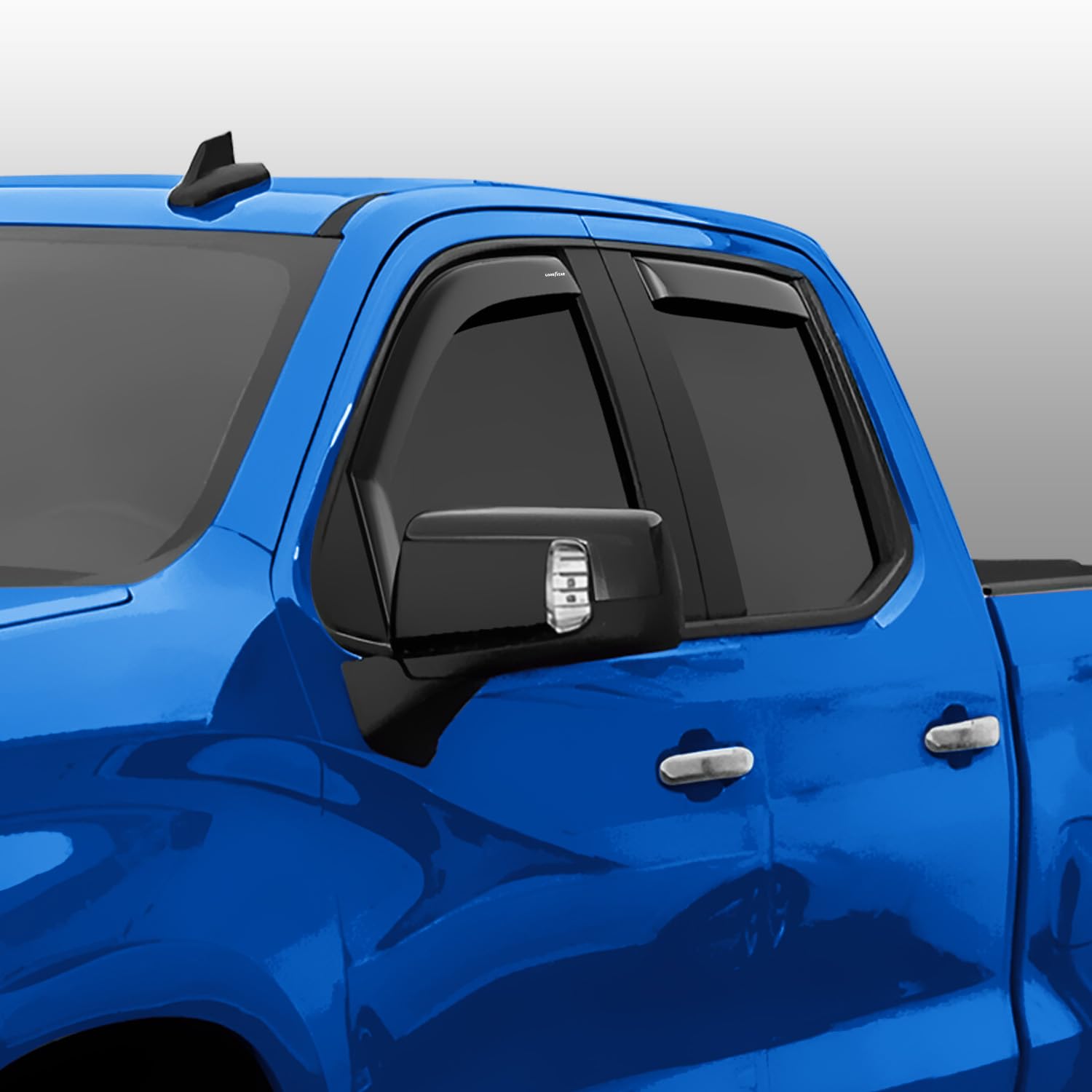 Goodyear Shatterproof In-Channel Window Deflectors For Trucks Chevrolet (Chevy) Silverado/Gmc Sierra 2019-2025 Double Cab, Rain