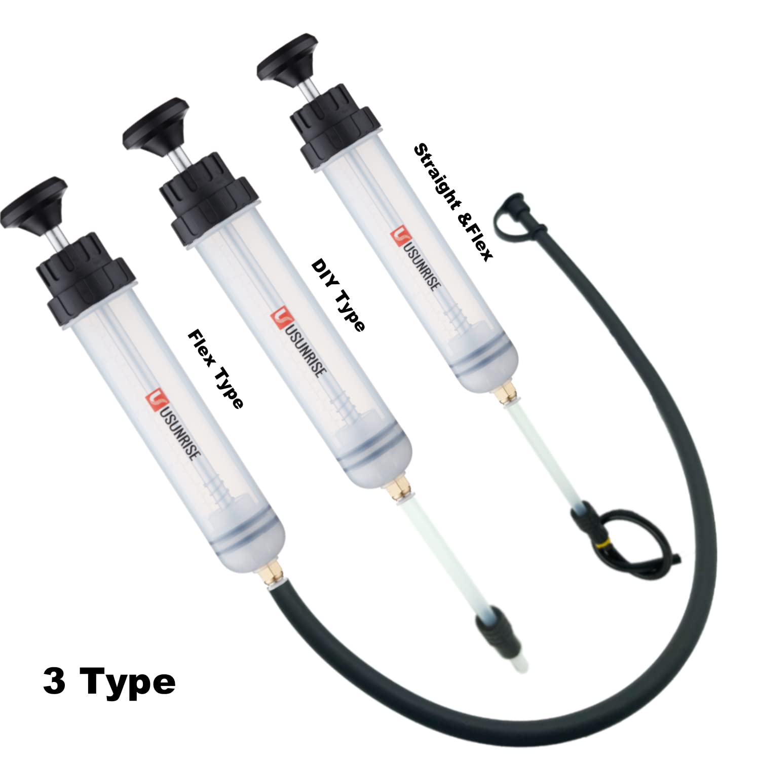 Usunrise Automotive Fluid Extractor Pump,Oil Change Syringe With Long Hose,Syringe Style Pump For Power Steering Transmission Ge