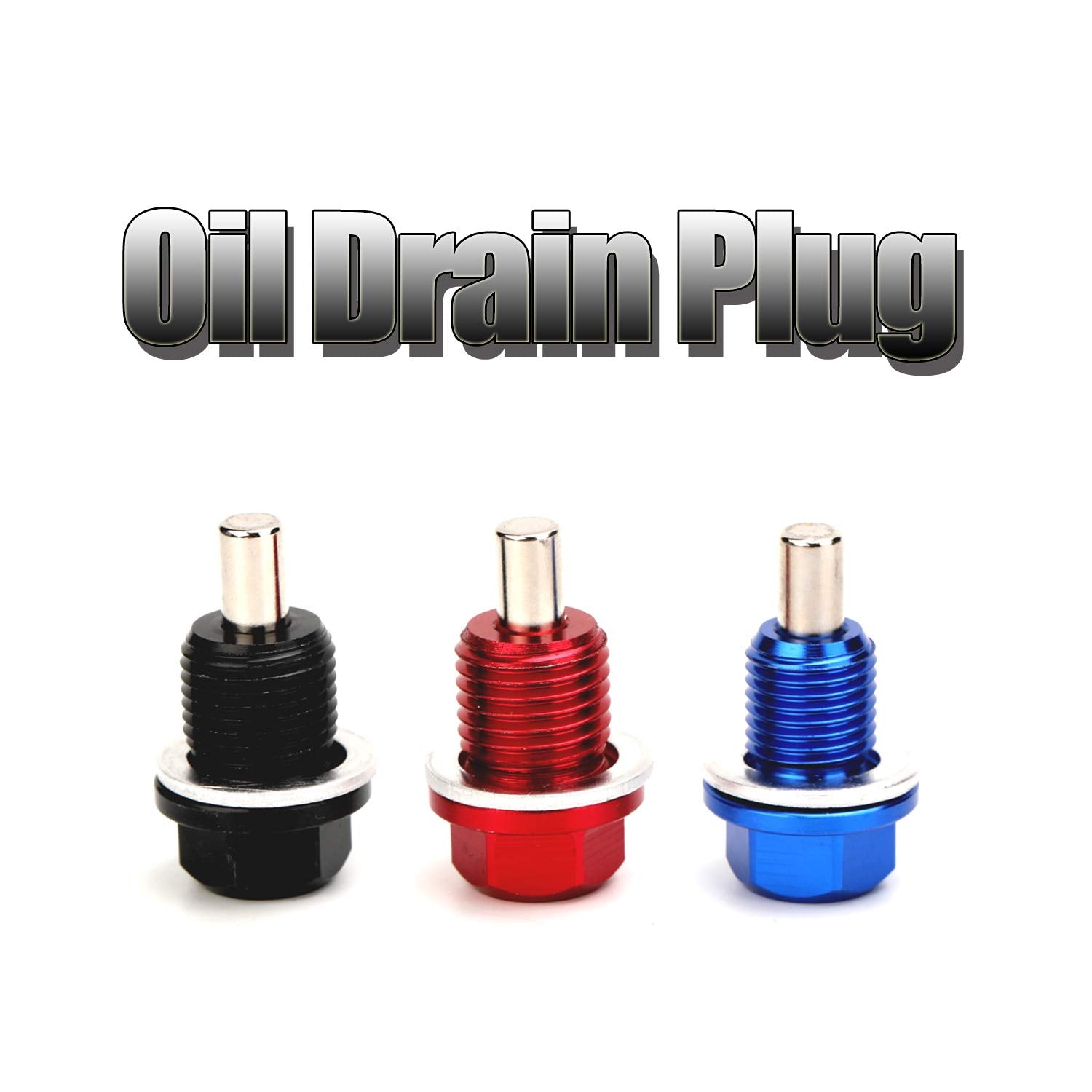 Magnetic Oil Drain Plug Magnetic Sump Drain Nut Oil Drain Bolt (12X1.5,Red)