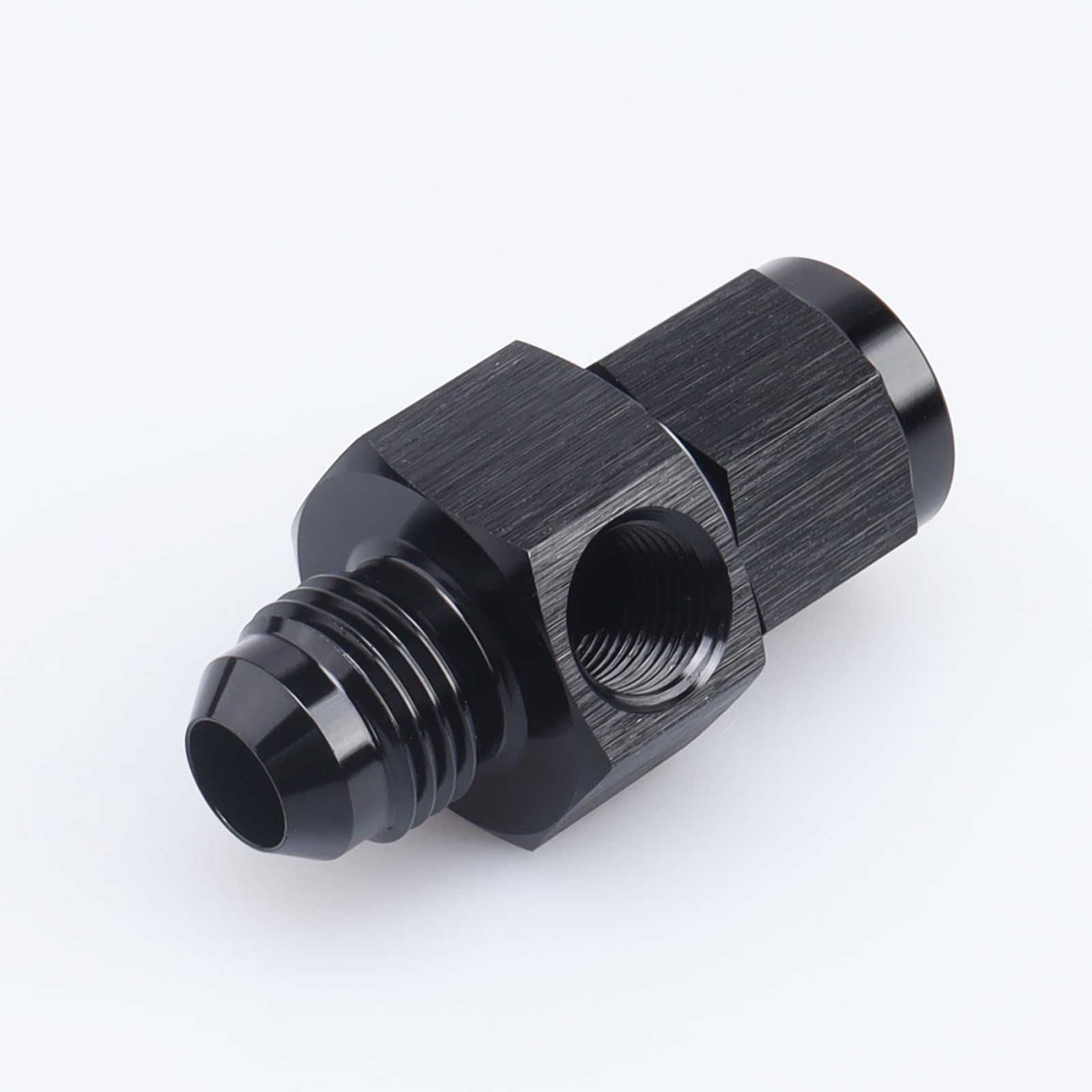 AC PERFORMANCE Black Aluminum Anodized -6 AN Male to Female -6 AN with 1/8'' NPT Gauge/Gage Port Hose Tube Adaptors Fitting Pres