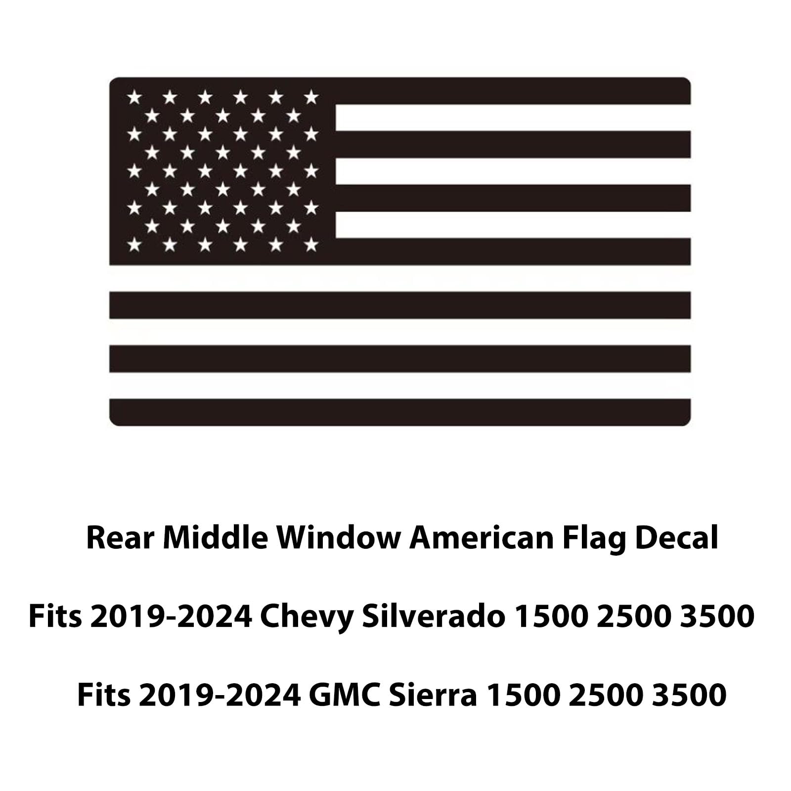 Zxiaochun Rear Middle Window American Flag Decal For Chevy Silverado/Gmc Sierra 2019-2022 2023 2024 2025 Back Center Sliding Win