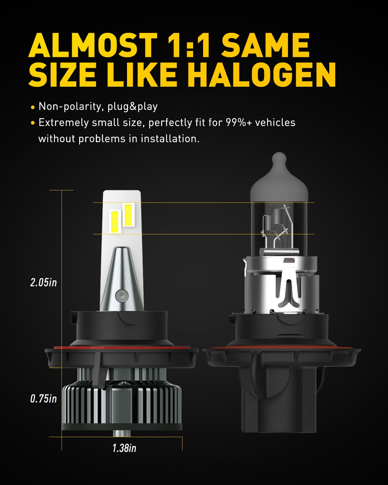 Auxito 9008 H13 Bulbs, 110W 28000Lm Per Set, 6500K Plug And Play H13 Fog Lights, Off-Road Use, Pack Of 2