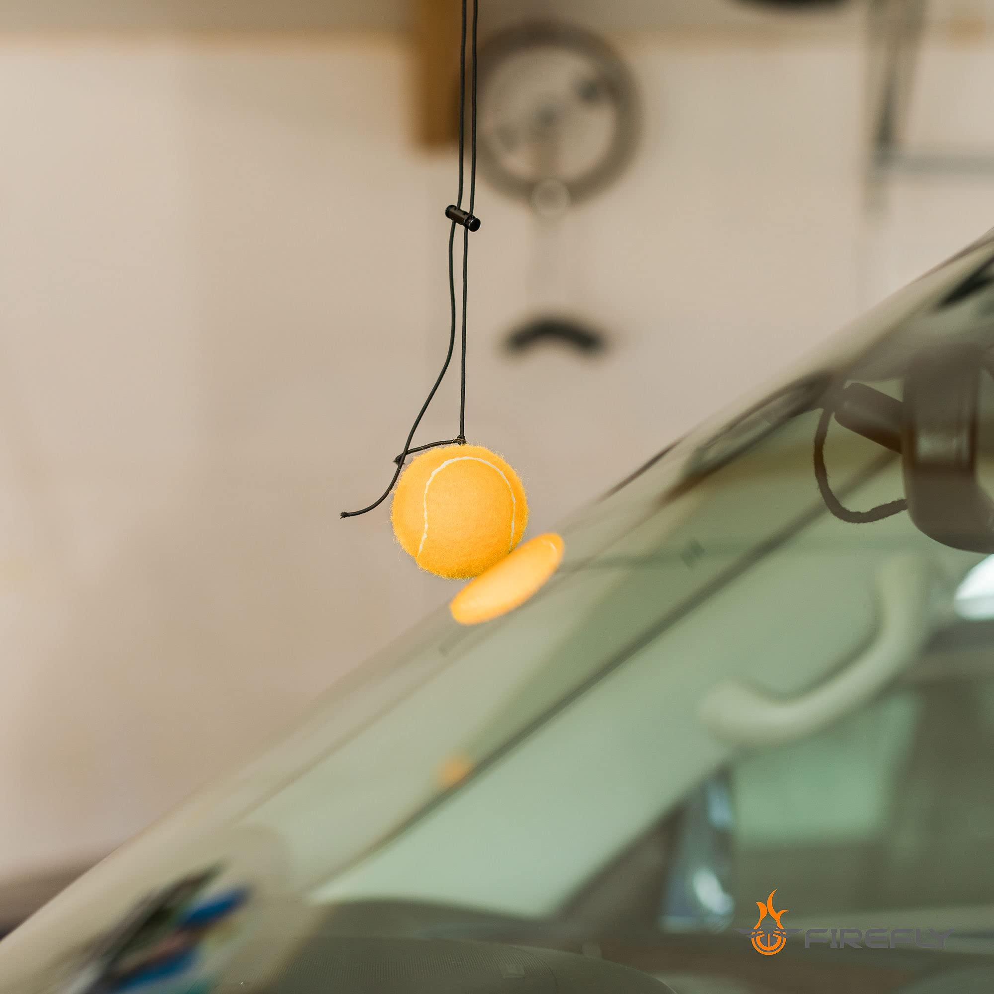 Firefly Orange Garage Parking Guide - Single-Pack Tennis Ball Car Stopper on a String, Parking Aid for Easy Vehicle Positioning