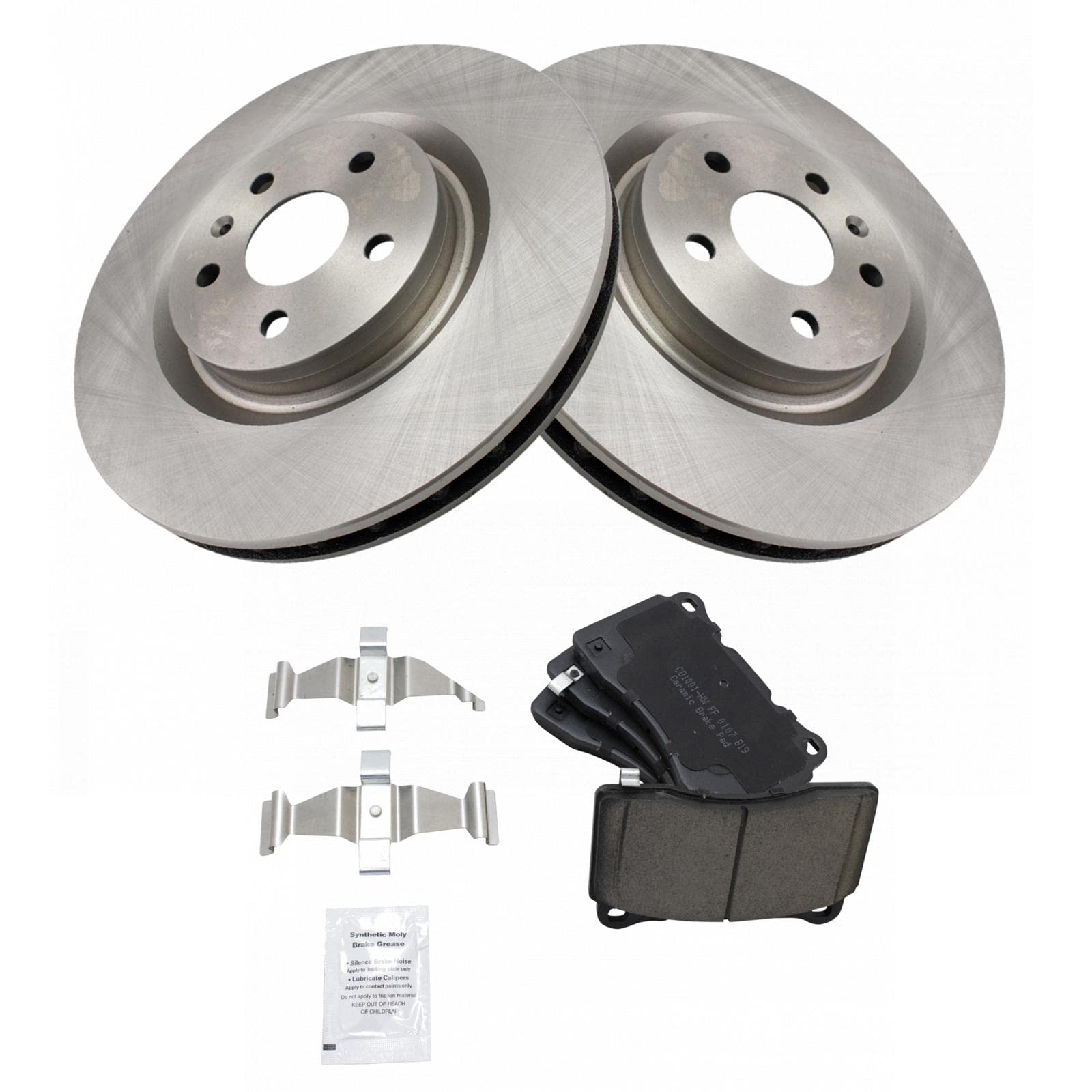 Trq Front Brake Pad & Rotor Kit Brake Pads Brake Rotor Ceramic Compatible With 2012-2013 Buick Regal 2009 Pontiac G8