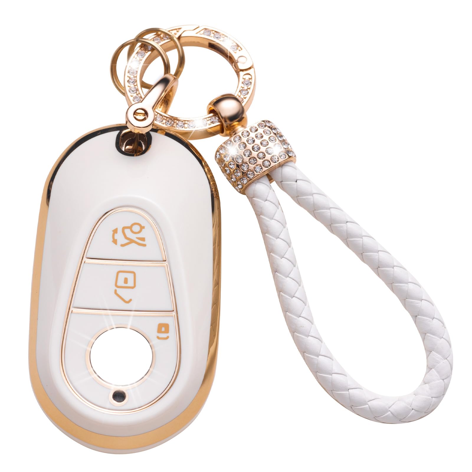 Gematay For Mercedes Benz Key Fob Cover, Key Case Shell Compatible With 2020-2022 Mercedes Benz S-Class G-Class E-Class Smart Ke