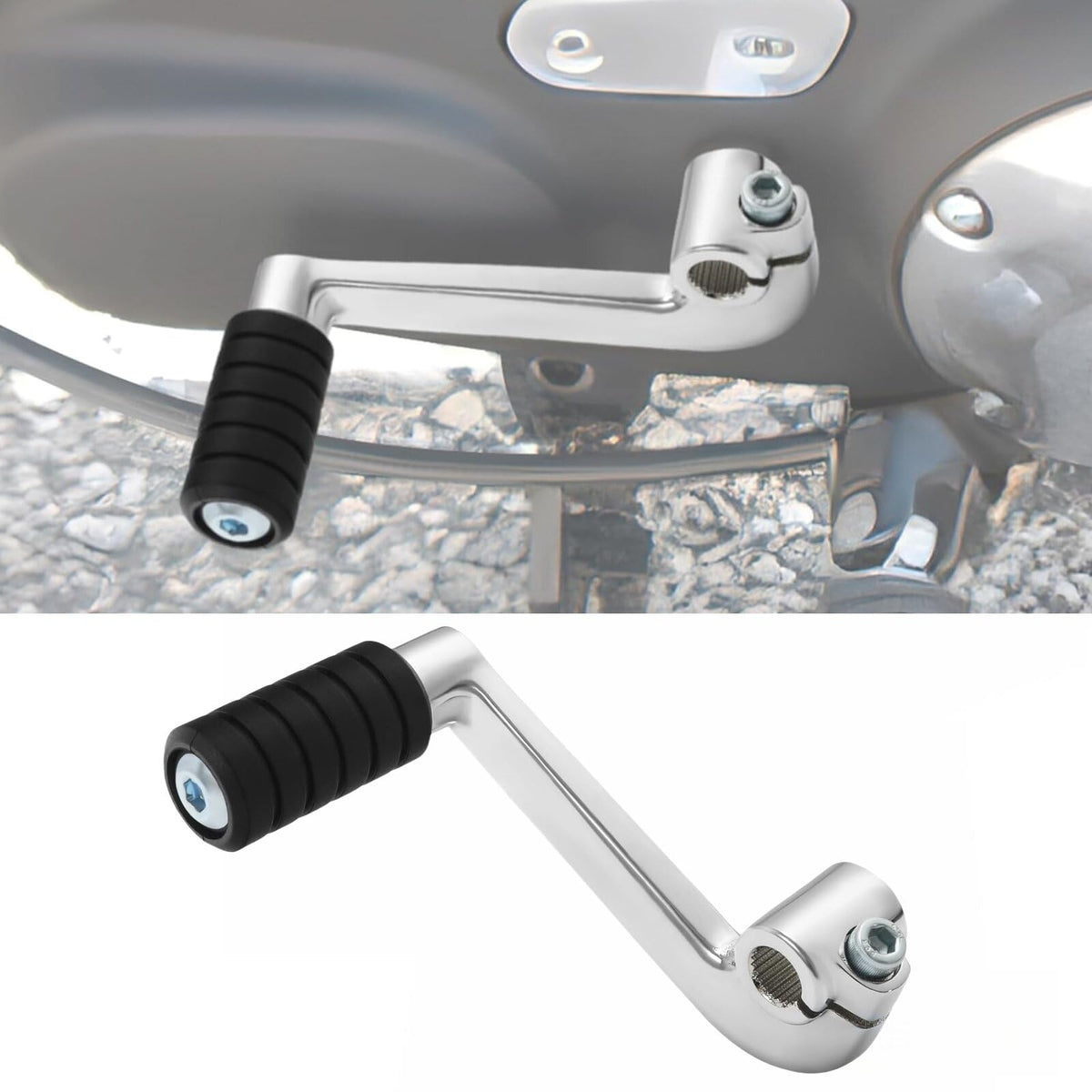 TDZ 1Pc Chrome Shift Lever + Shifter peg for Harley '04-'22 Sportster XL 1200 883 w/Mid-Controls,Replaces OEM # 34660-04A