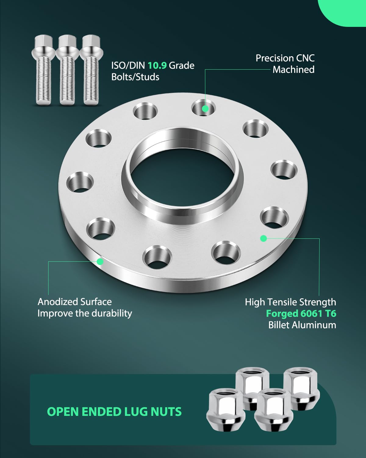 SCITOO 2Pcs 15mm 5 Lug 5x130 Wheel Spacers fit for Panamera Wheel Spacers for Cayenne Wheel Spacers for 911 for Boxster Wheel Sp