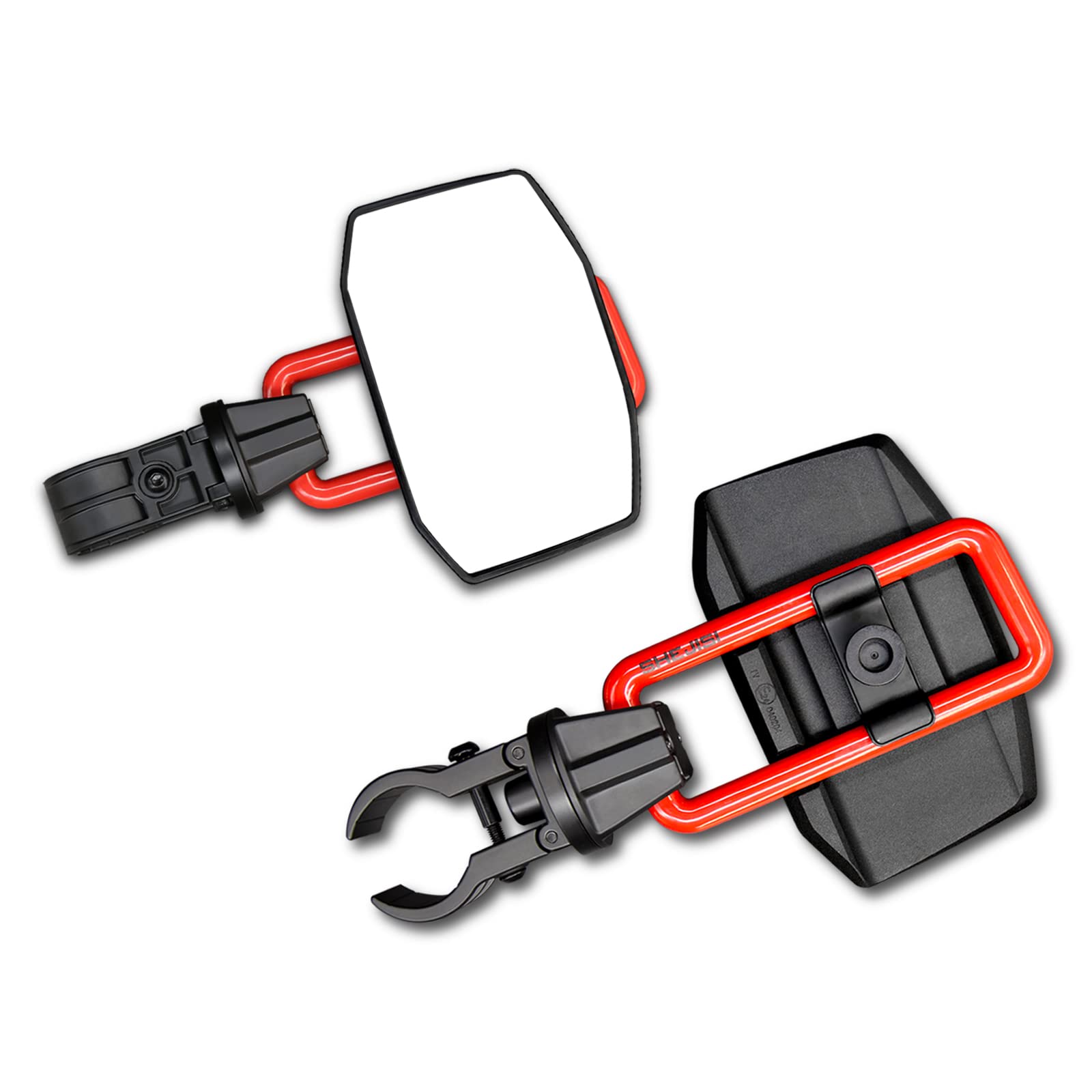 SHEJISI UTV Side Mirrors for 1.65''-2'' Roll Cage, Aluminum Solid Bracket,2023 New UTV Mirrors,Adjustable Satisfactory Viewing A