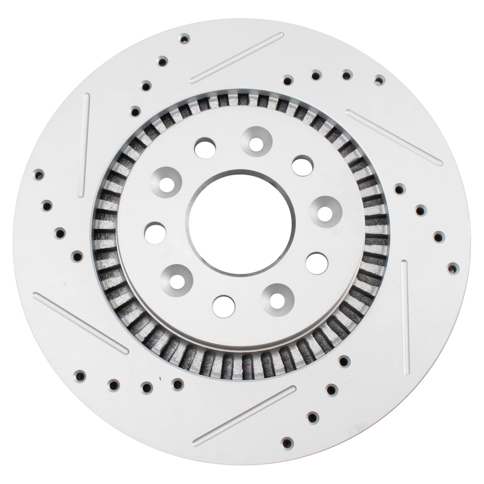 Trq Front Performance Brake Rotors Set Premium G-Coated Cross Drilled & Slotted Compatible With 2005-2007 Ford Five Hundred Free