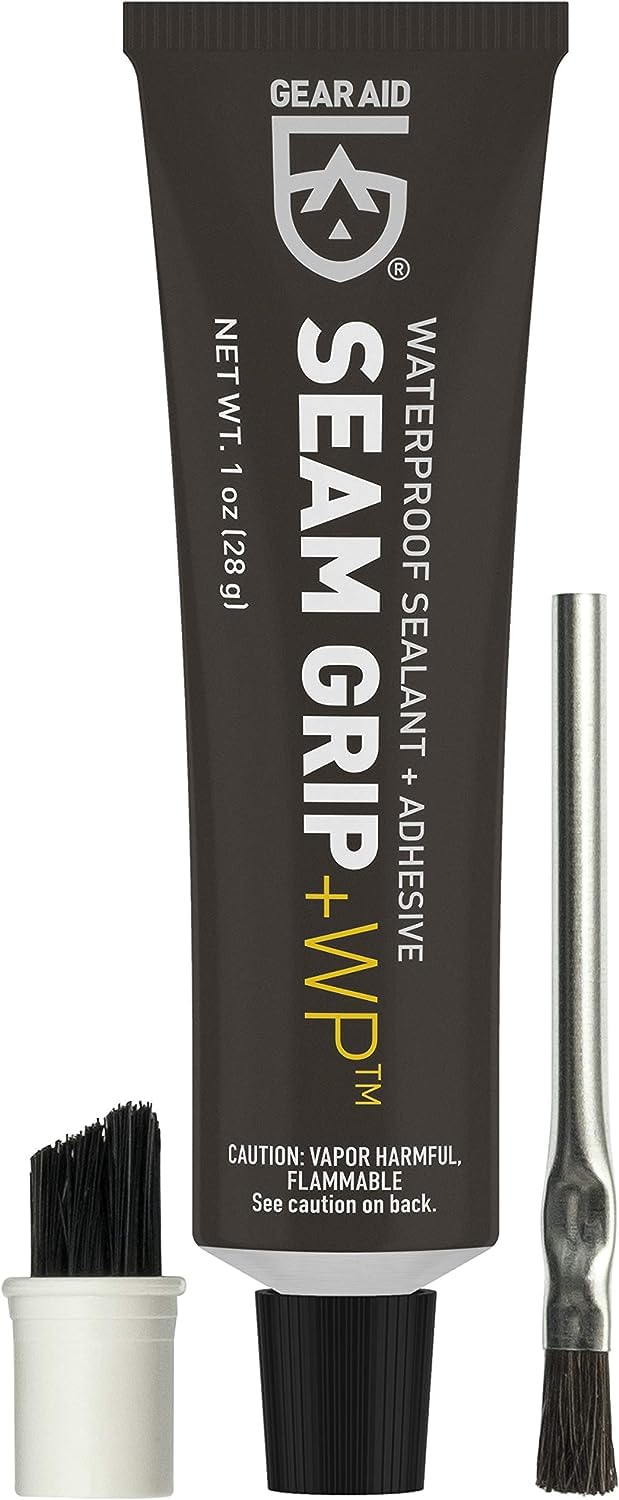 Gear Aid Seam Grip Wp Waterproof Sealant And Adhesive For Tents And Outdoor Fabric, Clear, 1 Oz, 2 Pack