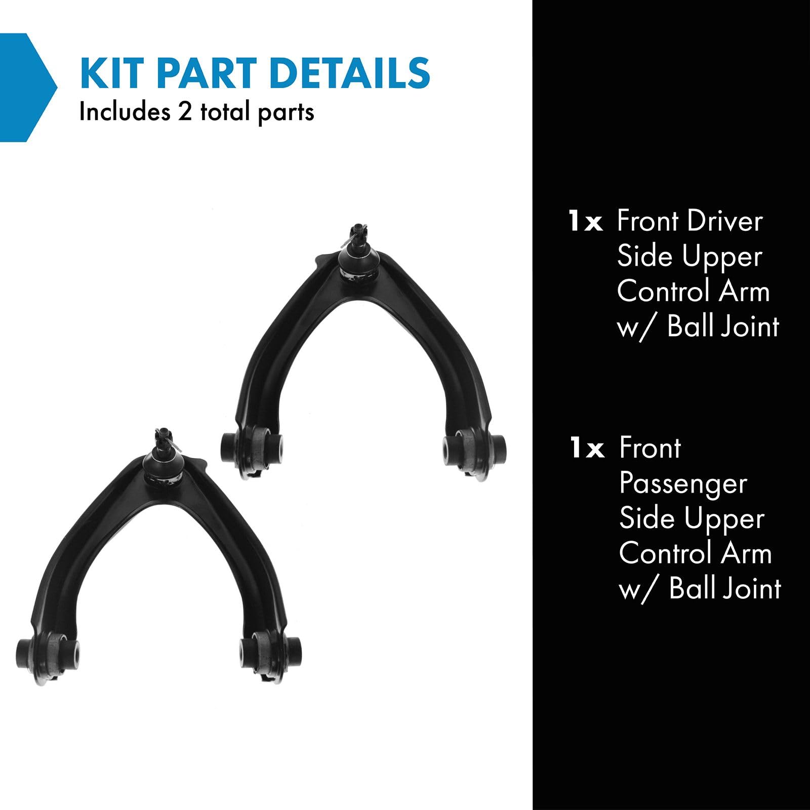 Trq Front Upper Control Arm With Ball Joint Set Compatible With 1997-2001 Honda Cr-V