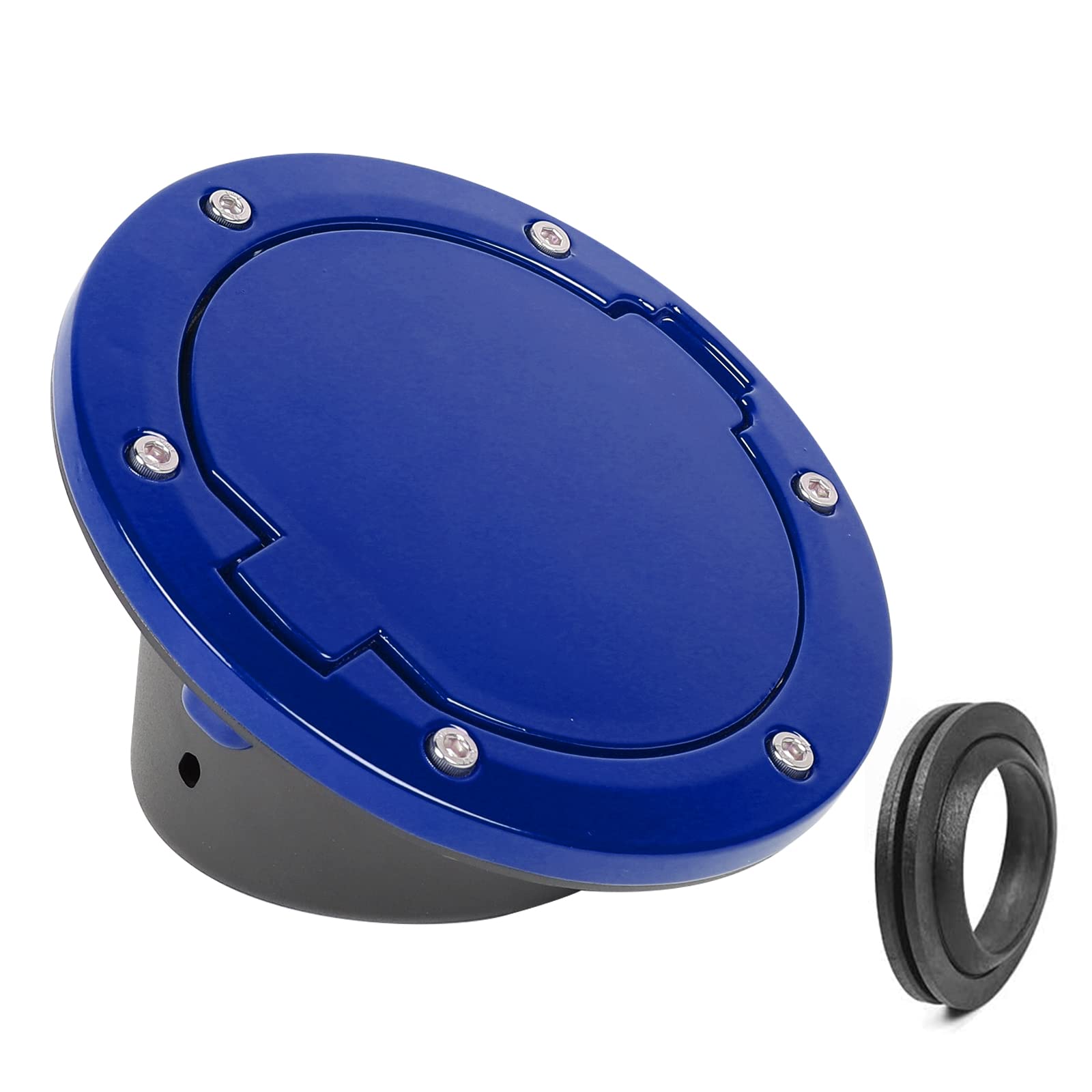 Jecar Jk Fuel Filler Cover Gas Cap Aluminum Alloy Gas Tank Door Exterior Accessories For Jeep Wrangler 2007-2018 Jk Jku, Blue