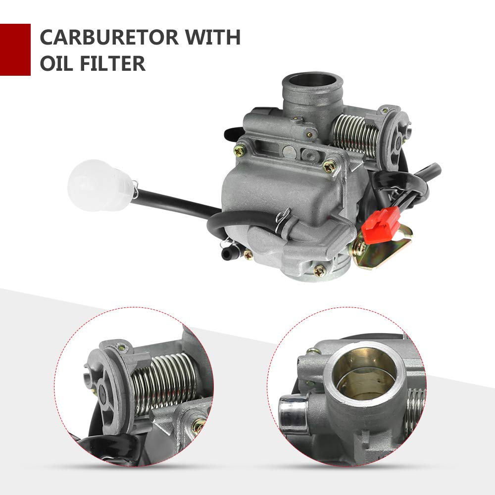 Anxingo Pd24J Carburetor For 4-Stroke Gy6 125Cc 150Cc Atv Go Karts Scooter Mopeds Qmj/Qmi157 Qmj/Qmi152 - Manifold Intake Fiamet