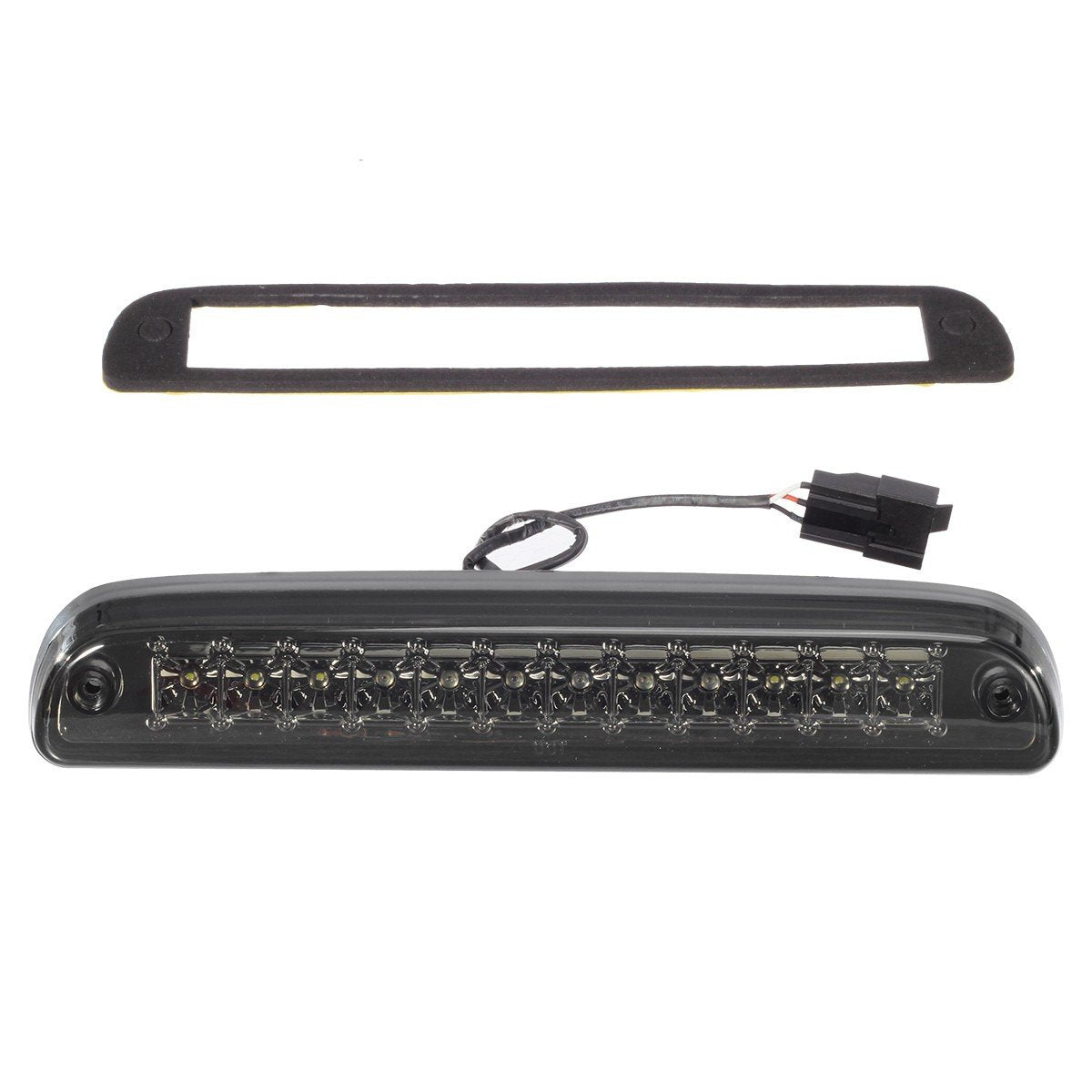 Partsam Red/White 12 Led Smoke Lens Chrome Housing Tail High Mount 3Rd Third Brake Light Cargo Lamp Waterproof Replacement For F