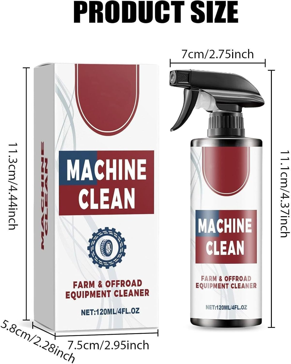 Machine Clean Spray - Machine Clean, Heavy-Duty Outdoor All Purpose Cleaner, Wheel Foam Cleaning Spray - 4 Oz (1)