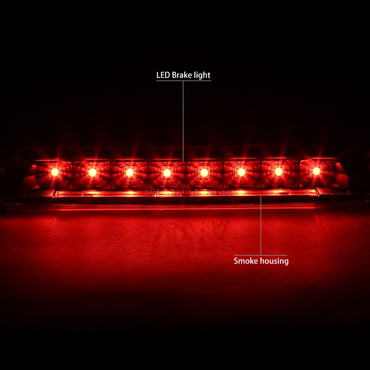 Dna Motoring 3Bl-Fm05-Led-Bk-Sm Black Housing Led Third Tail Brake Light [Compatible With 05-09 Ford Mustang]