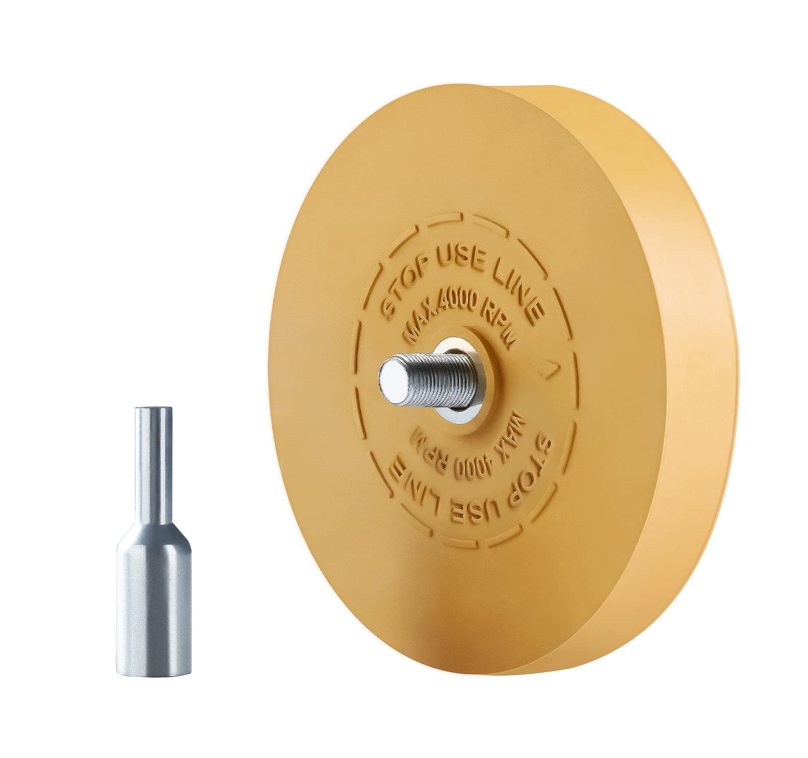 Luckyguard Decal Remover Eraser Wheel - Yellow Rubber - Compatible With Home Power & Pneumatic Drills