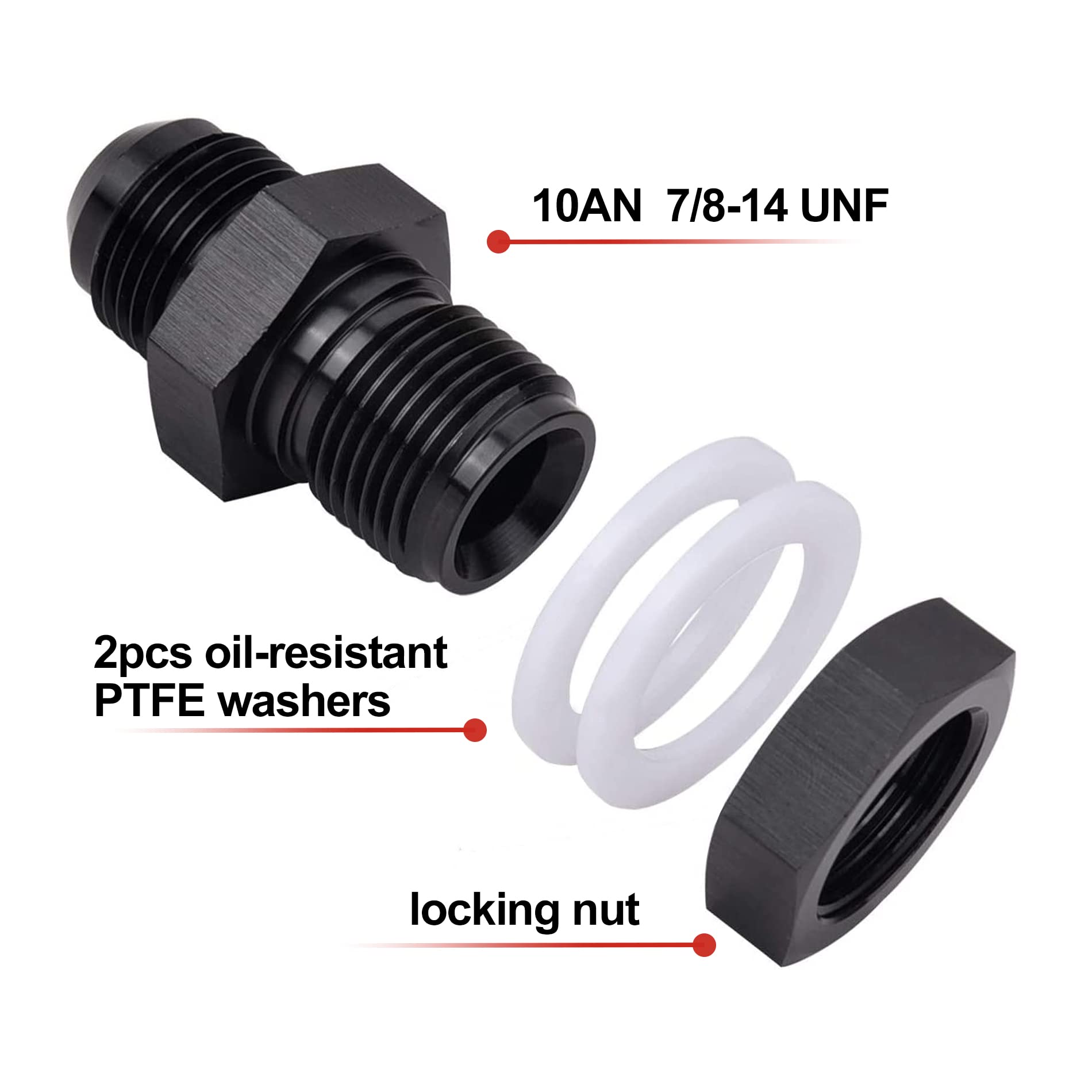 Evil Energy Male 10An Bulkhead Fuel Cell Fitting Adapter Aluminum Straight