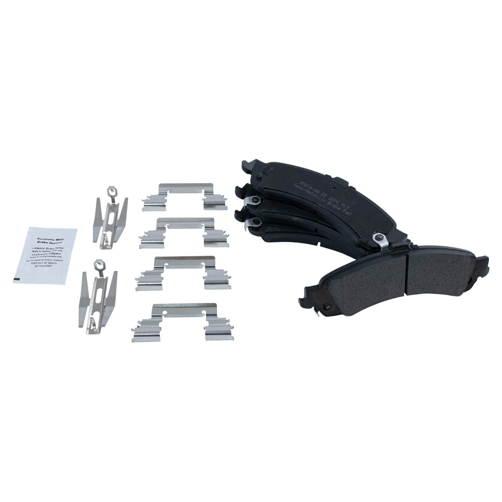 Trq Premium Posi Semi-Metallic Brake Pad & Rotor Rear For Cadillac Chevy