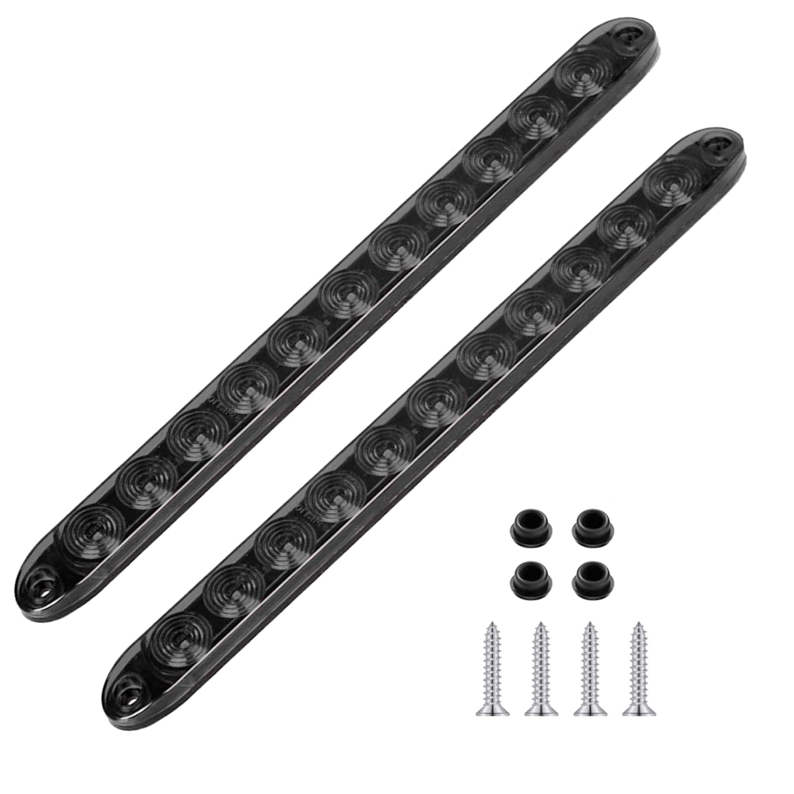 Perfectech Smoke Lens Red 11 Led Trailer Brake Tail Light, 2 Pack 16    Led Stop Turn Signal Tail Lights Waterproof Brake Strip