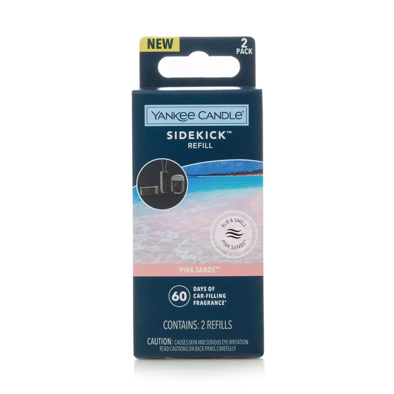 Yankee Candle Sidekick Car Air Freshener Refill (Pink Sands, 2 Pack)