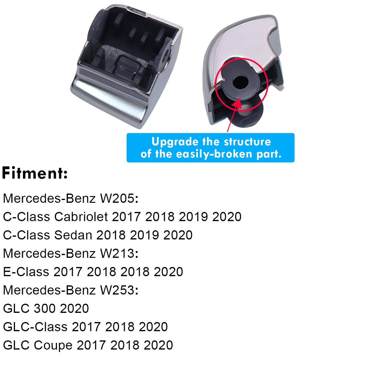 Moonlinks Window Switch Button Covers For Mercedes Benz C E Glc Class, Front Right Window Switch Repair Button Caps(1 Pcs,Fits Mercedes Benz W205 C Class W213 E Class W253 Glc Class 2018-2020)